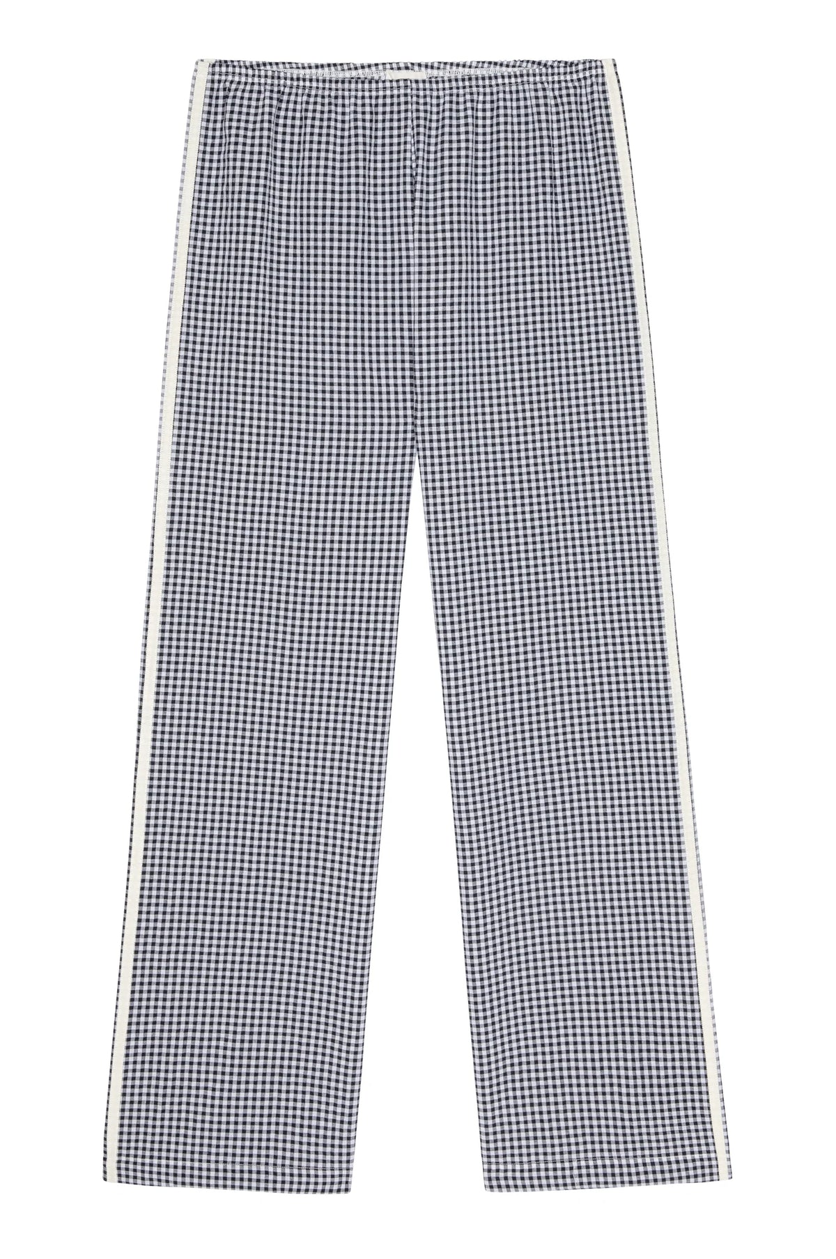 The Cotton Gingham Stripe Crop Pant- Jet