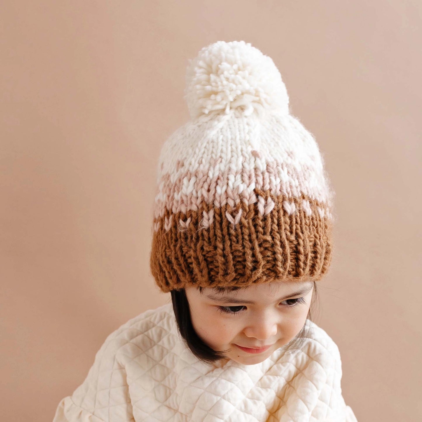 Nell Stripe Hat - Walnut/Blushj