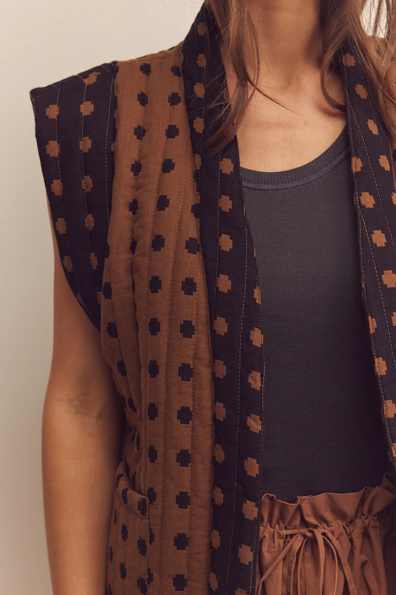 Quilted Tie Waist Vest