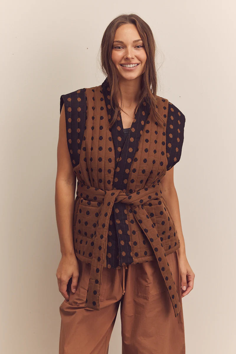 Quilted Tie Waist Vest