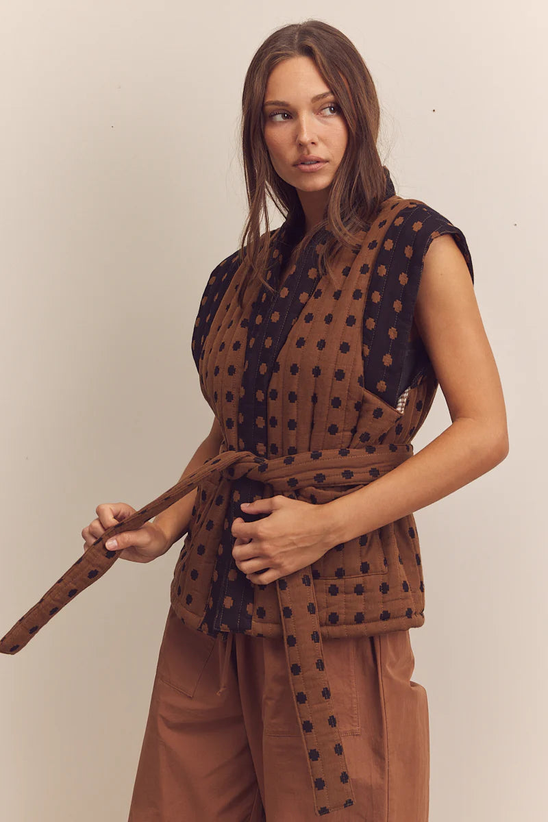 Quilted Tie Waist Vest