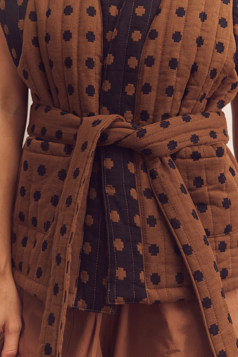 Quilted Tie Waist Vest