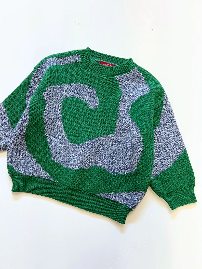 Swirl Sweater - Green/Blue