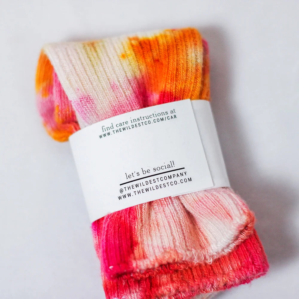 Ice-Dyed Bamboo Kid Socks - Golden Hour