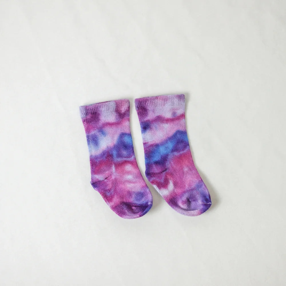 Ice-Dyed Bamboo Baby Socks - Ultraviolet