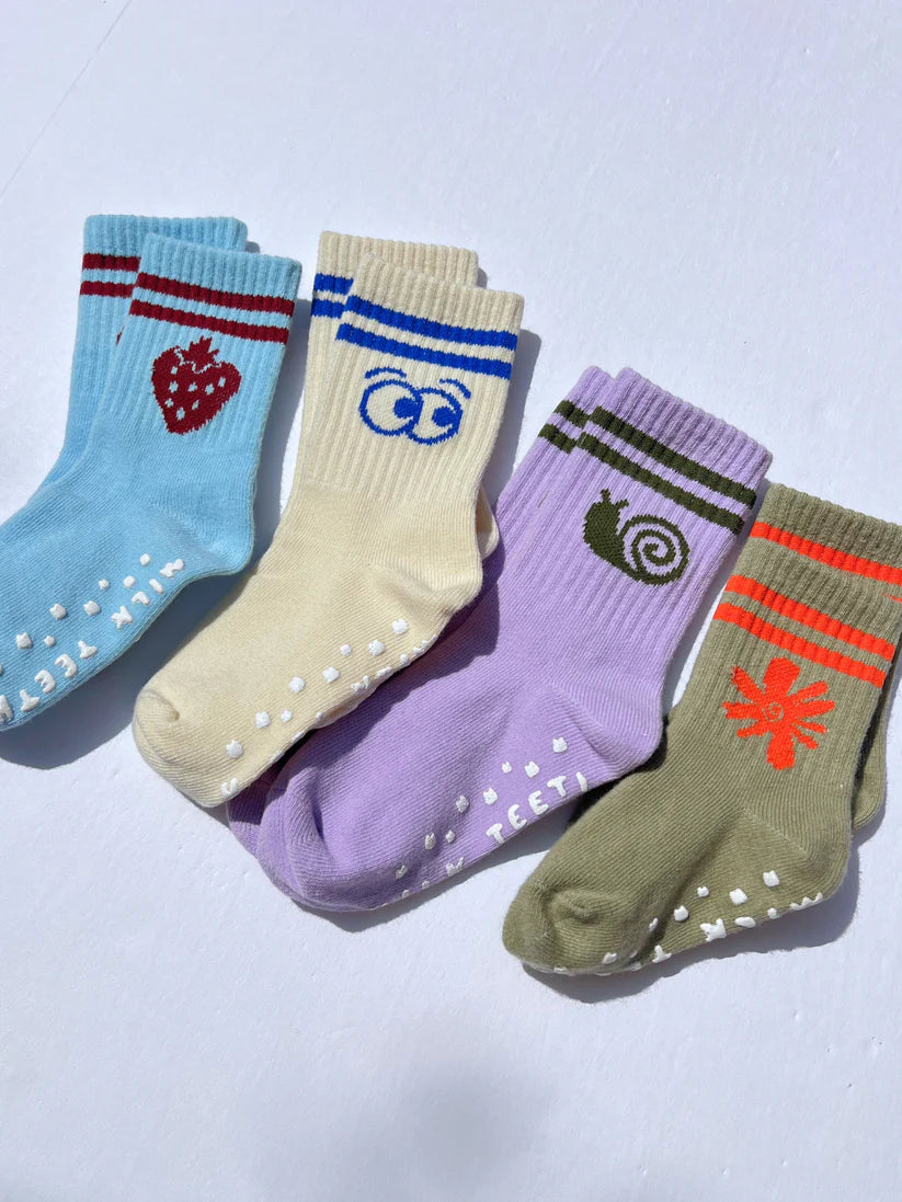 Ribbed Grip Sock - Eyes