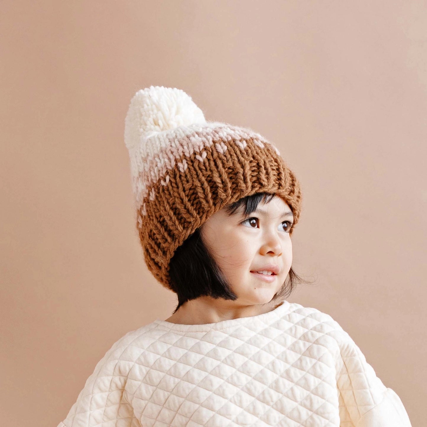 Nell Stripe Hat - Walnut/Blushj