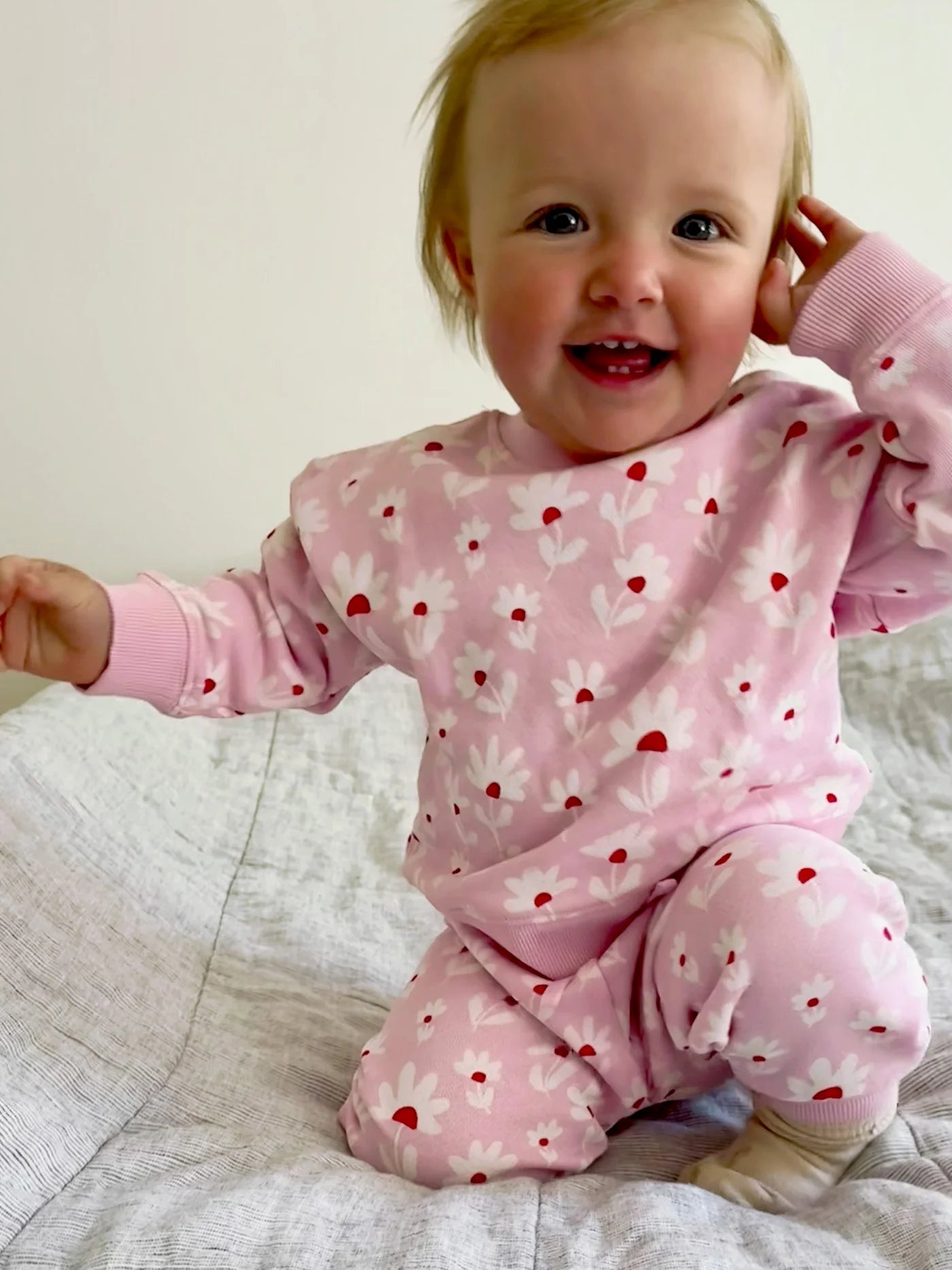 Baby Sweatshirt - Flower Field/Peony
