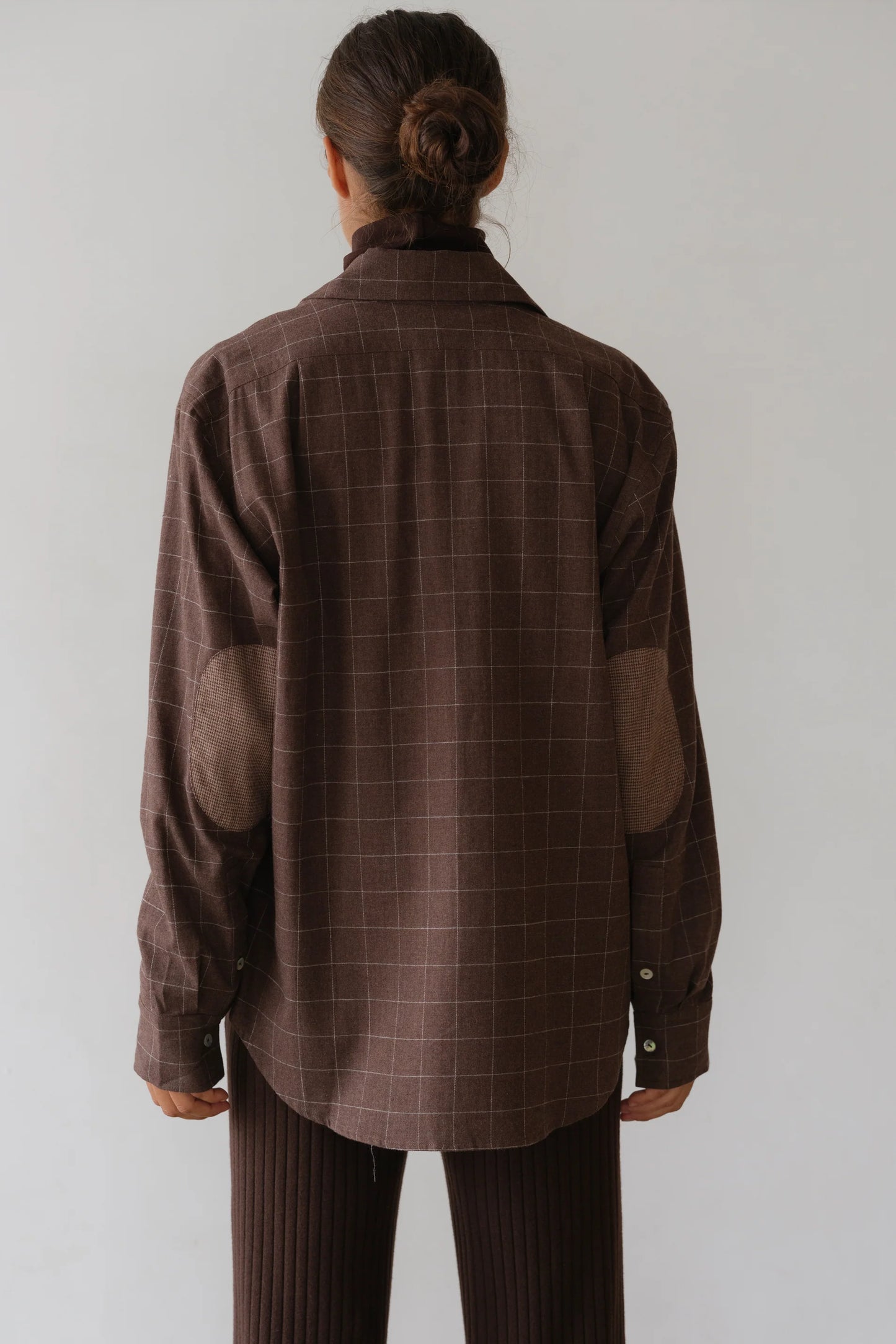 The Flannel Windowpane Shirt- Espresso.