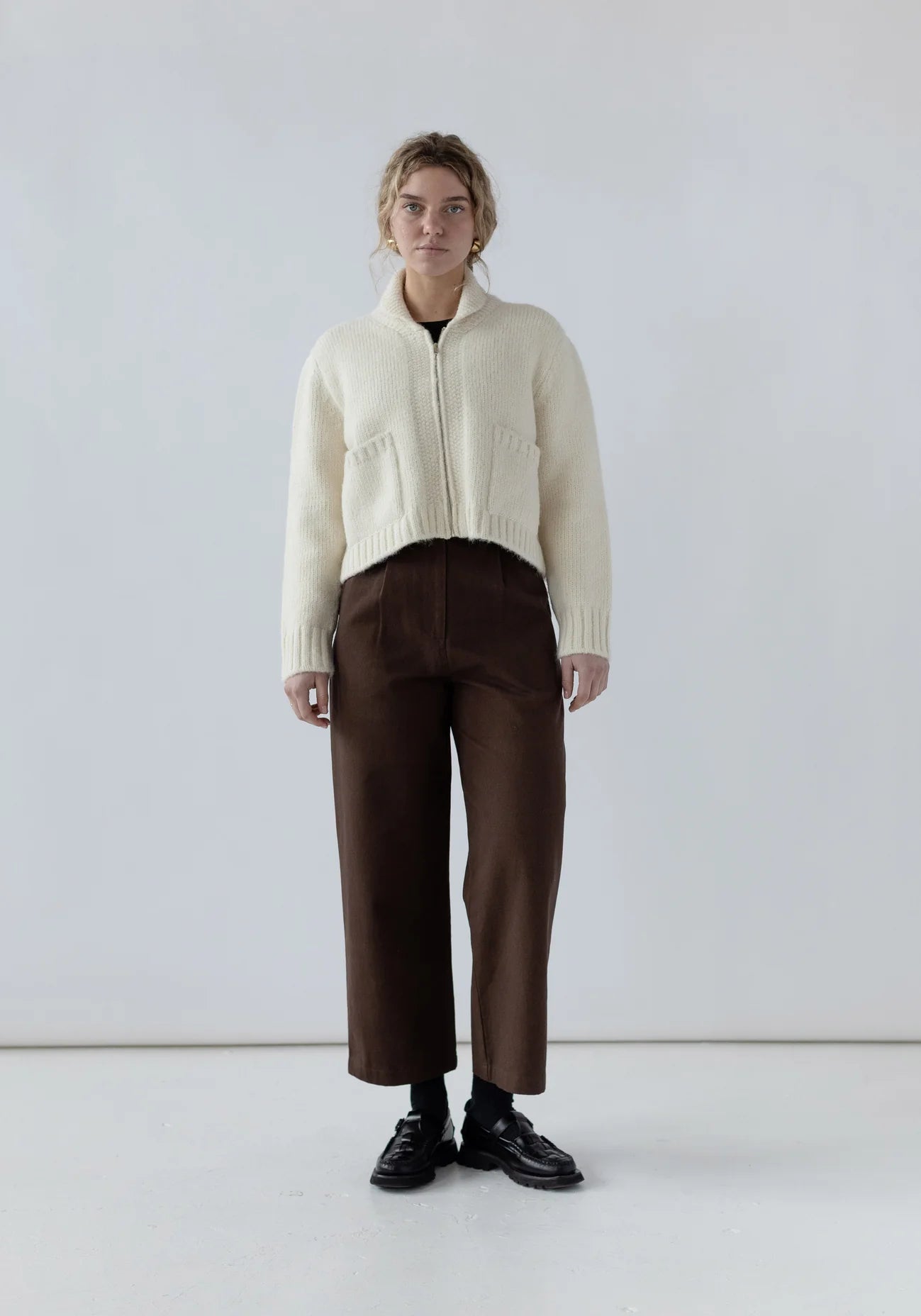 Zip Cardigan - Ivory