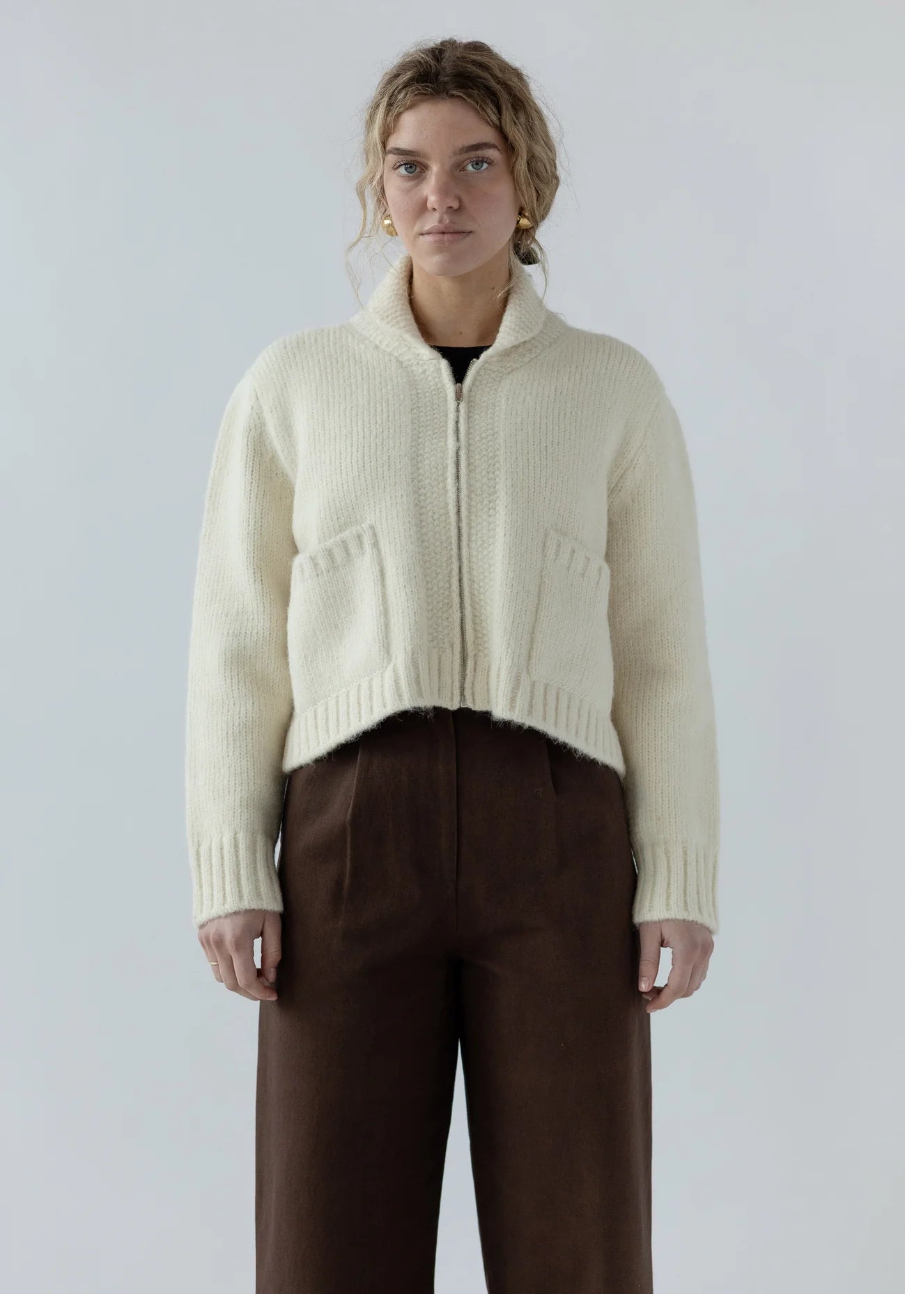 Zip Cardigan - Ivory