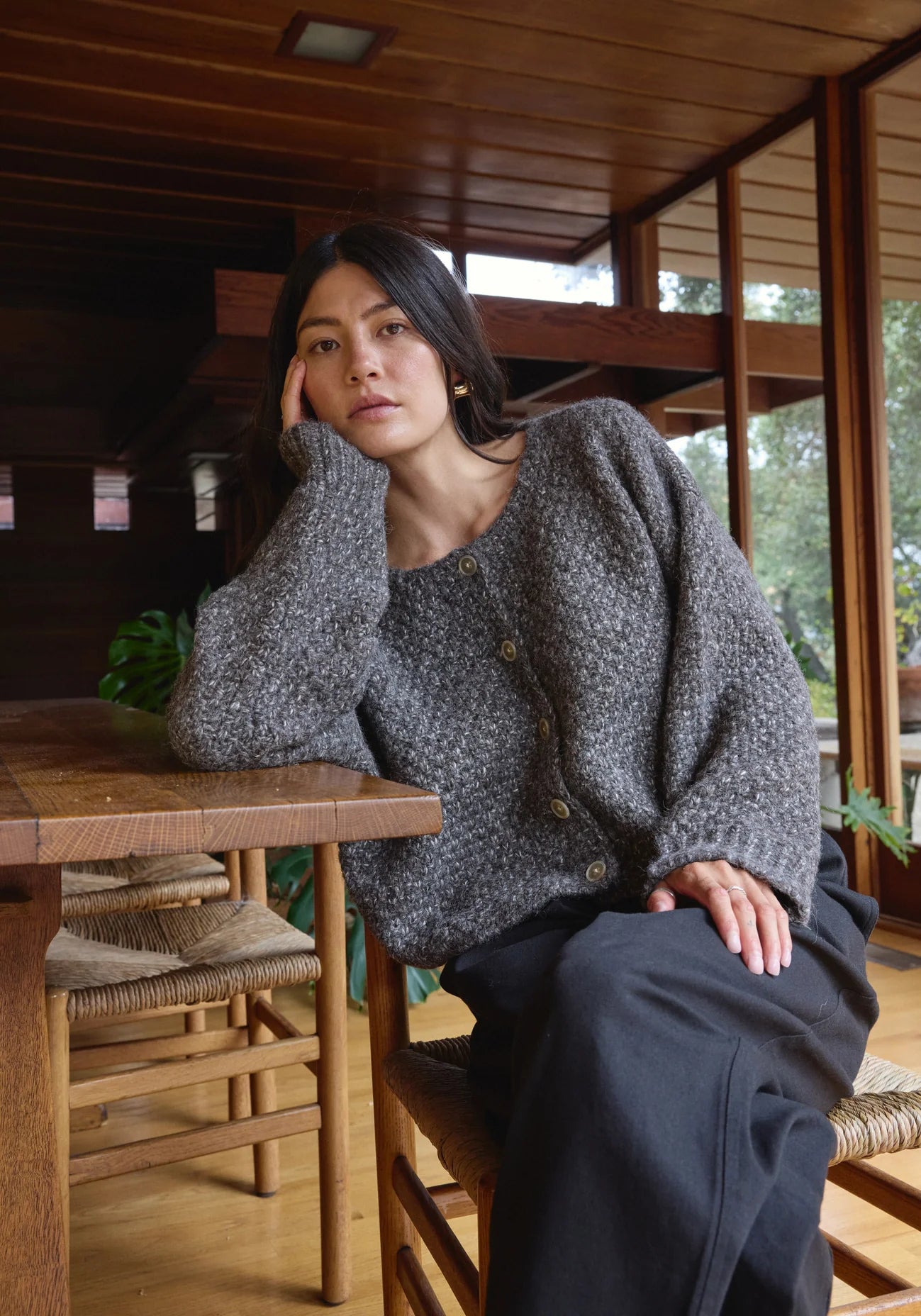 The Quinn Cardigan- Charcoal