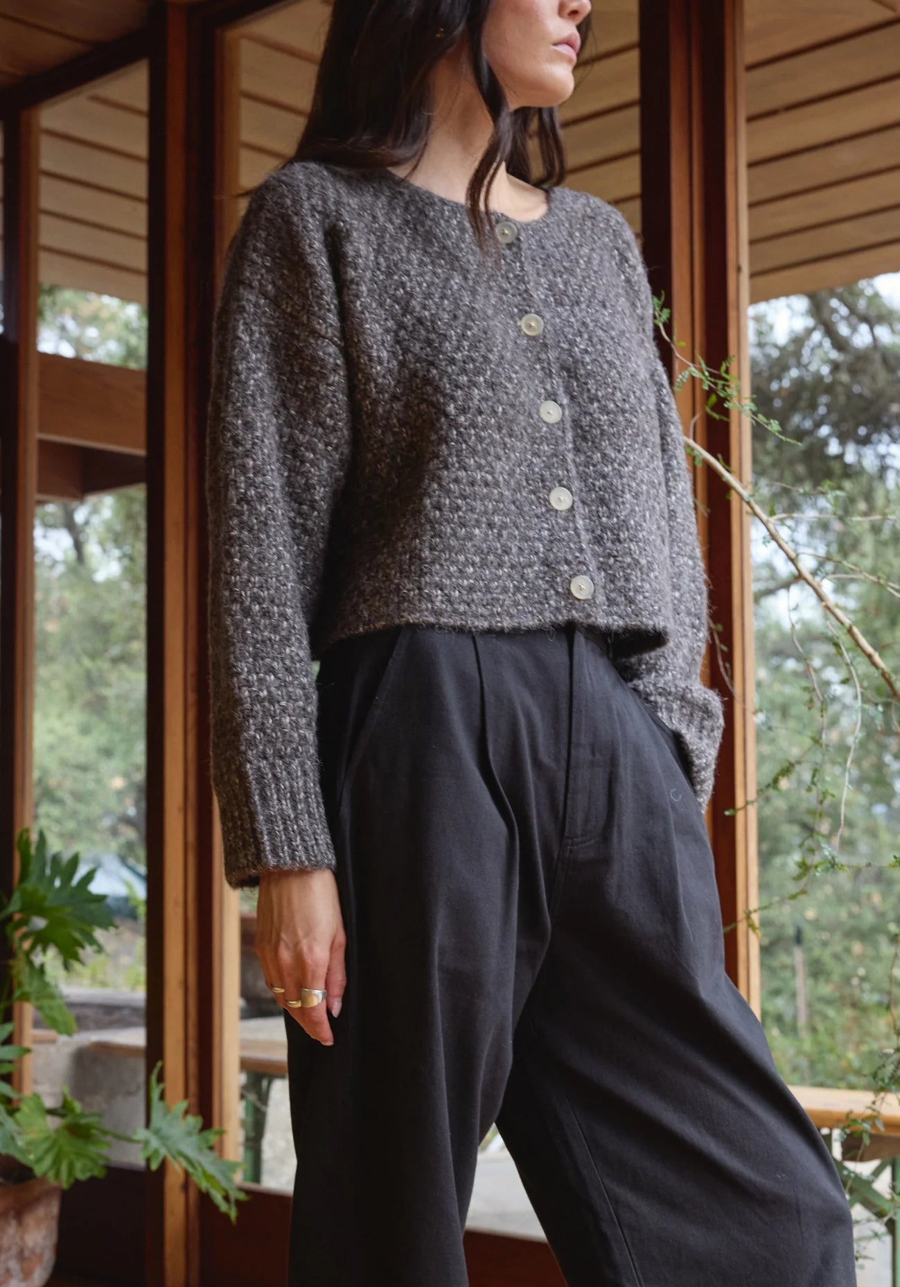 The Quinn Cardigan- Charcoal