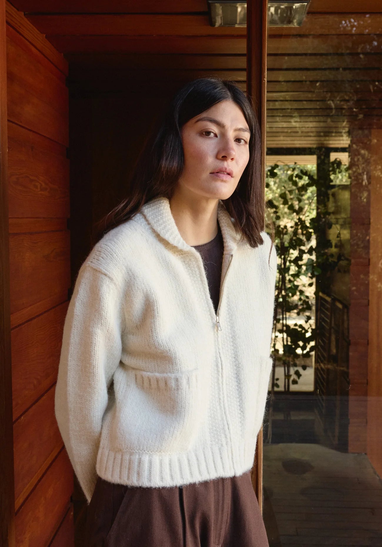 Zip Cardigan - Ivory