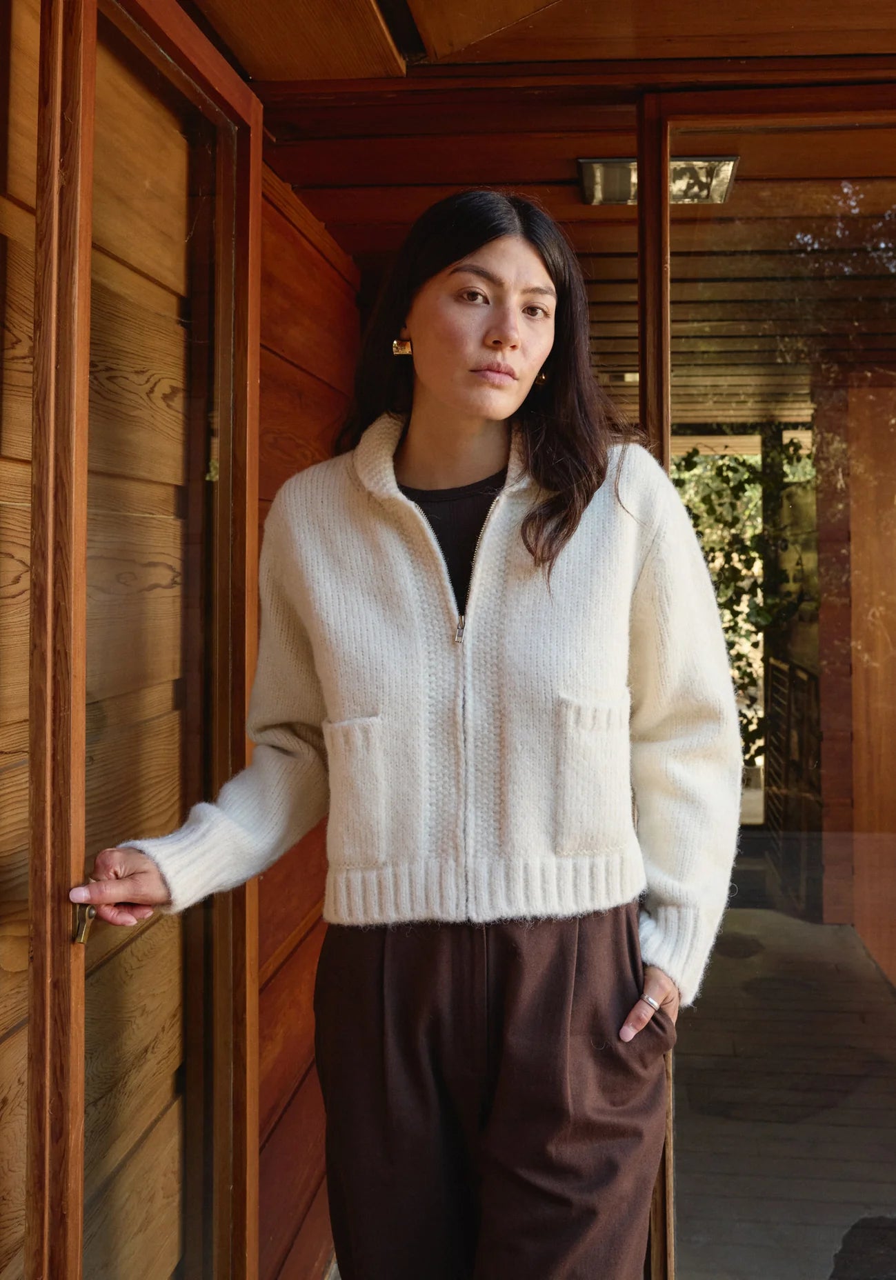 Zip Cardigan - Ivory