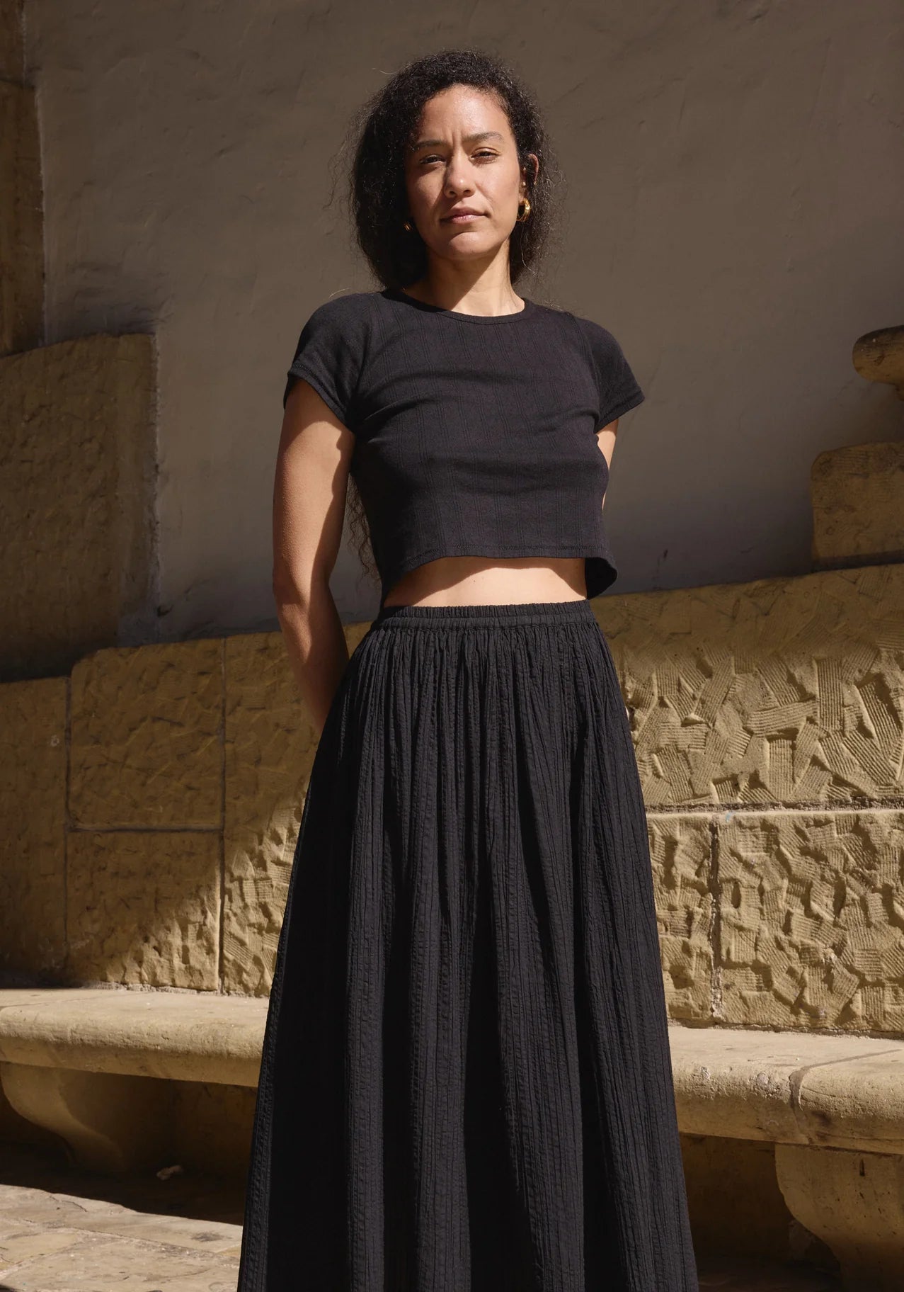 Gathered Skirt - Black