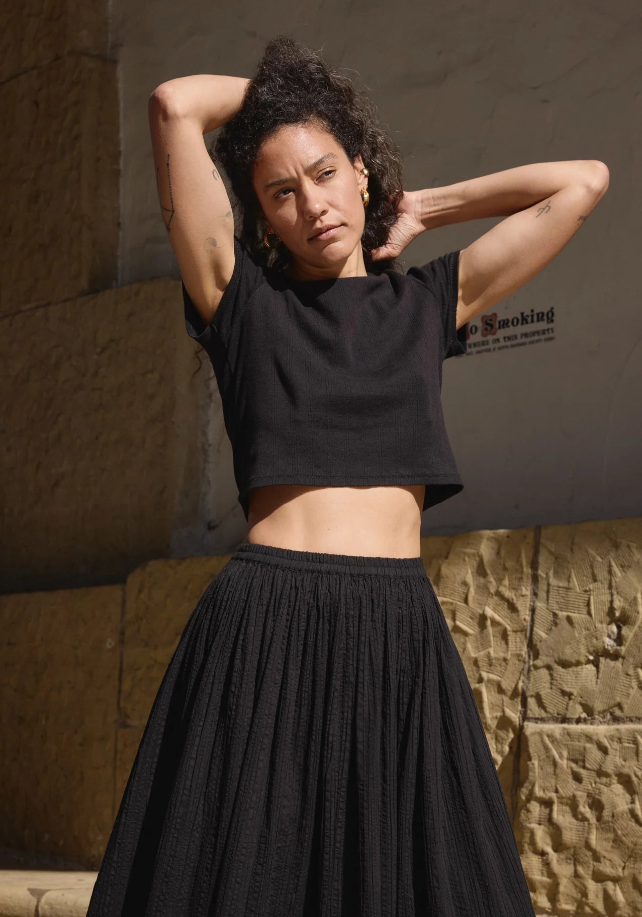 Gathered Skirt - Black