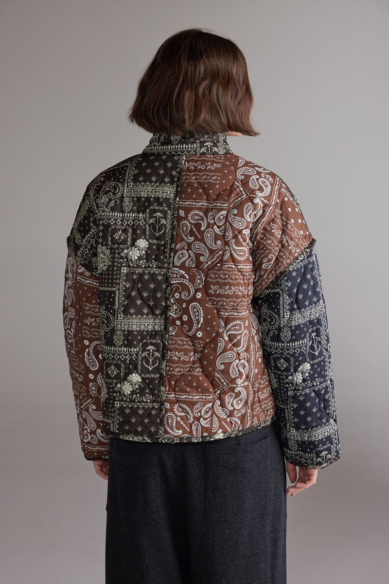 Patch Quilt Jacket - Brown/Black
