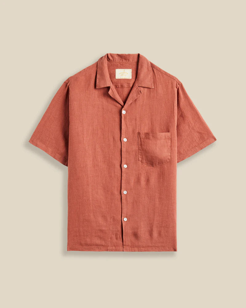 Linen Camp Collar- Terracota