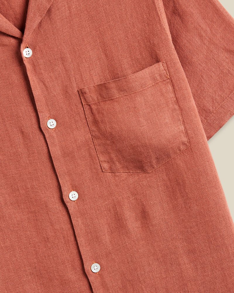Linen Camp Collar- Terracota