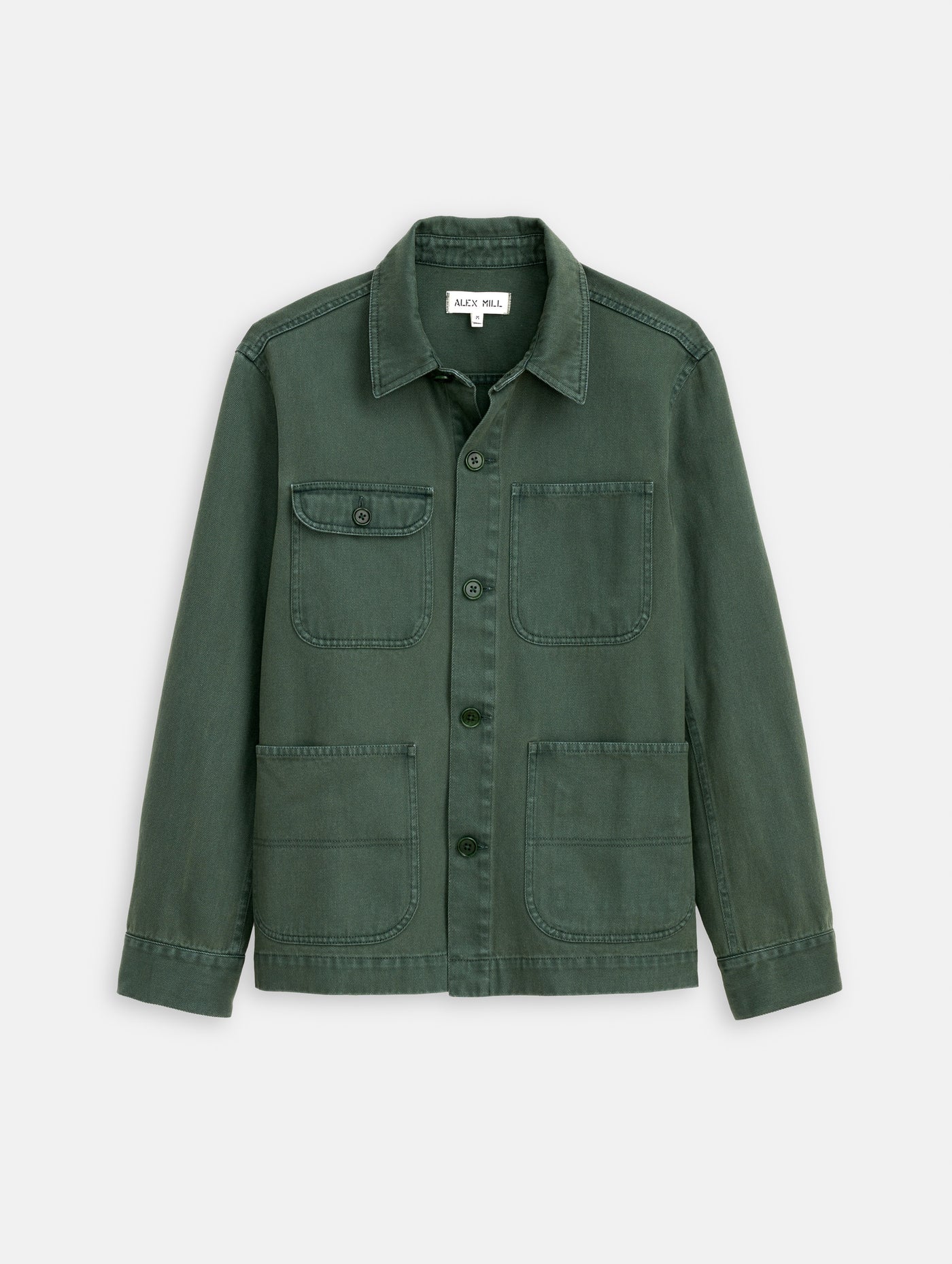 Garment Dyed Work Jacket in Recycled Denim - Faded Cypress
