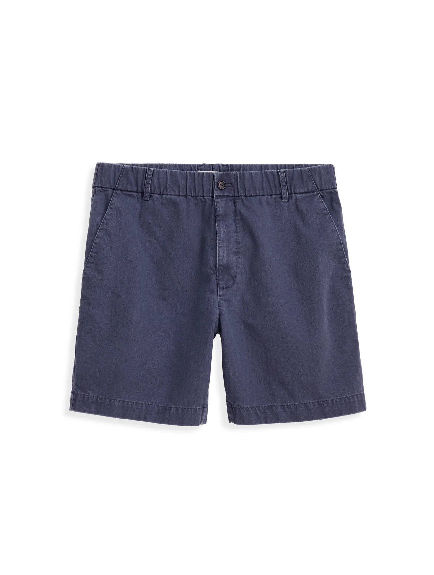 Pull On Short In Cotton Herringbone - Navy