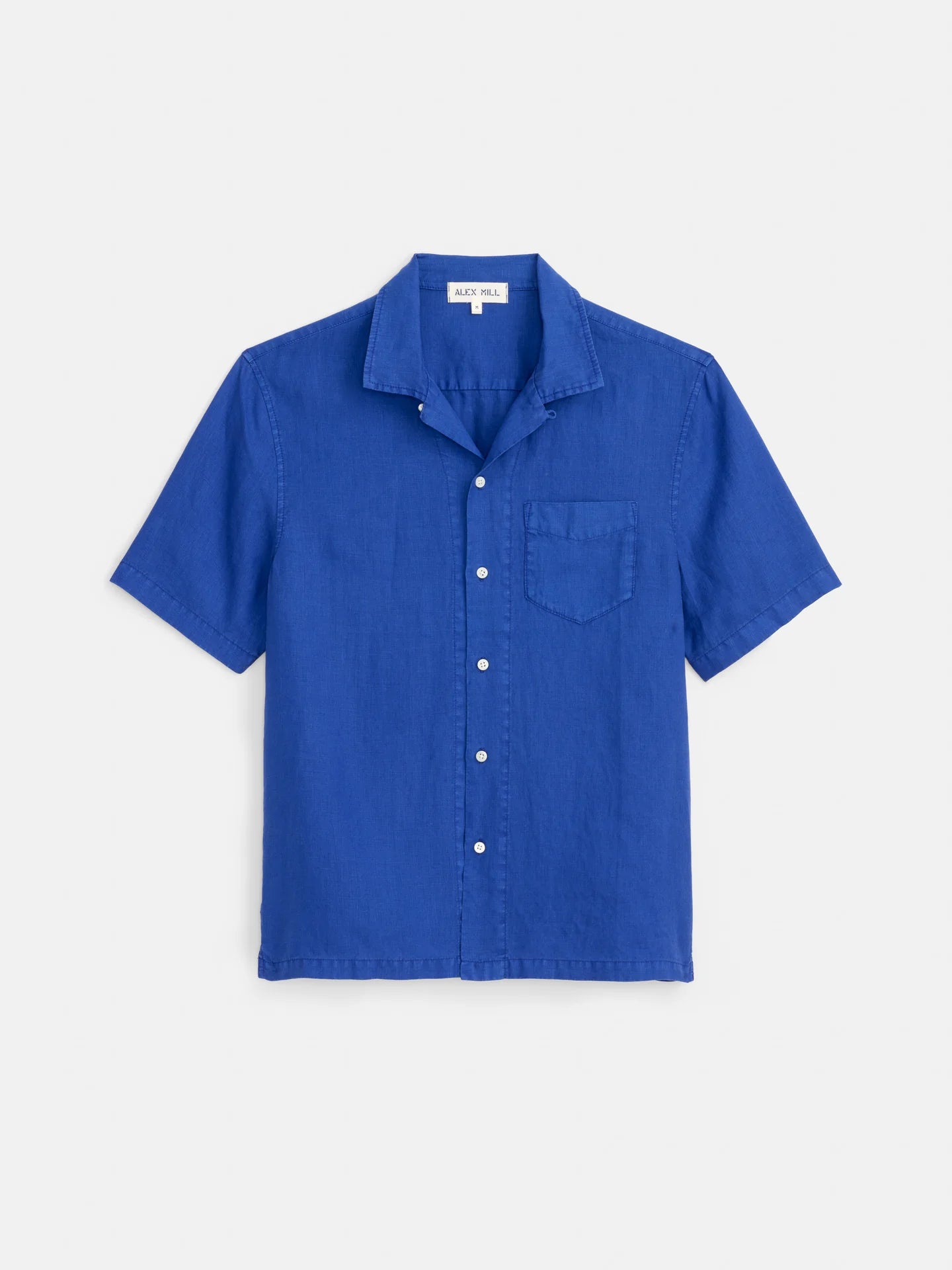 Camp Shirt in Linen - Cobalt.