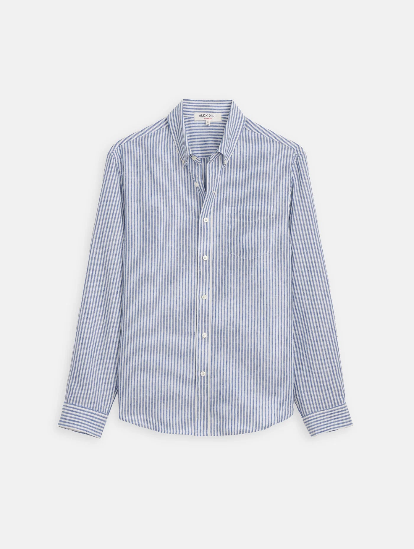 Mill Striped Shirt In Linen - Blue / White