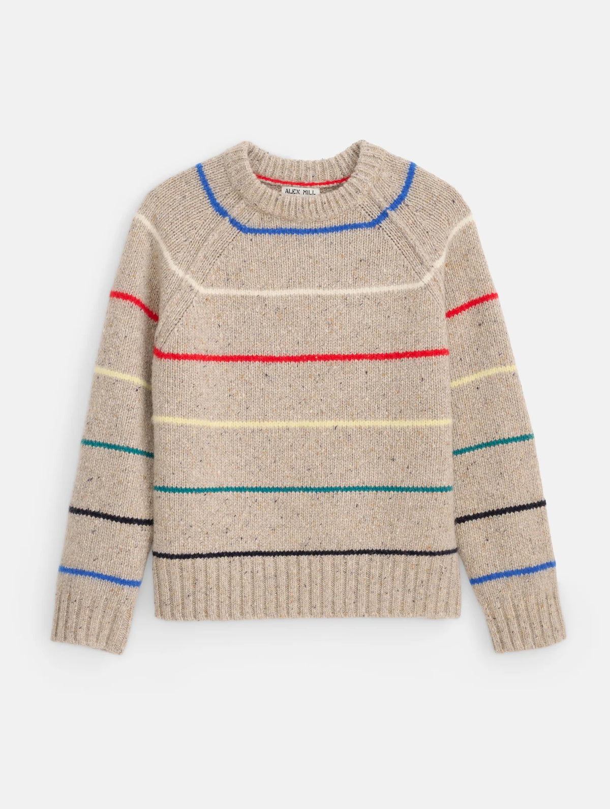 Freddie Raglan Striped Crewneck Sweater