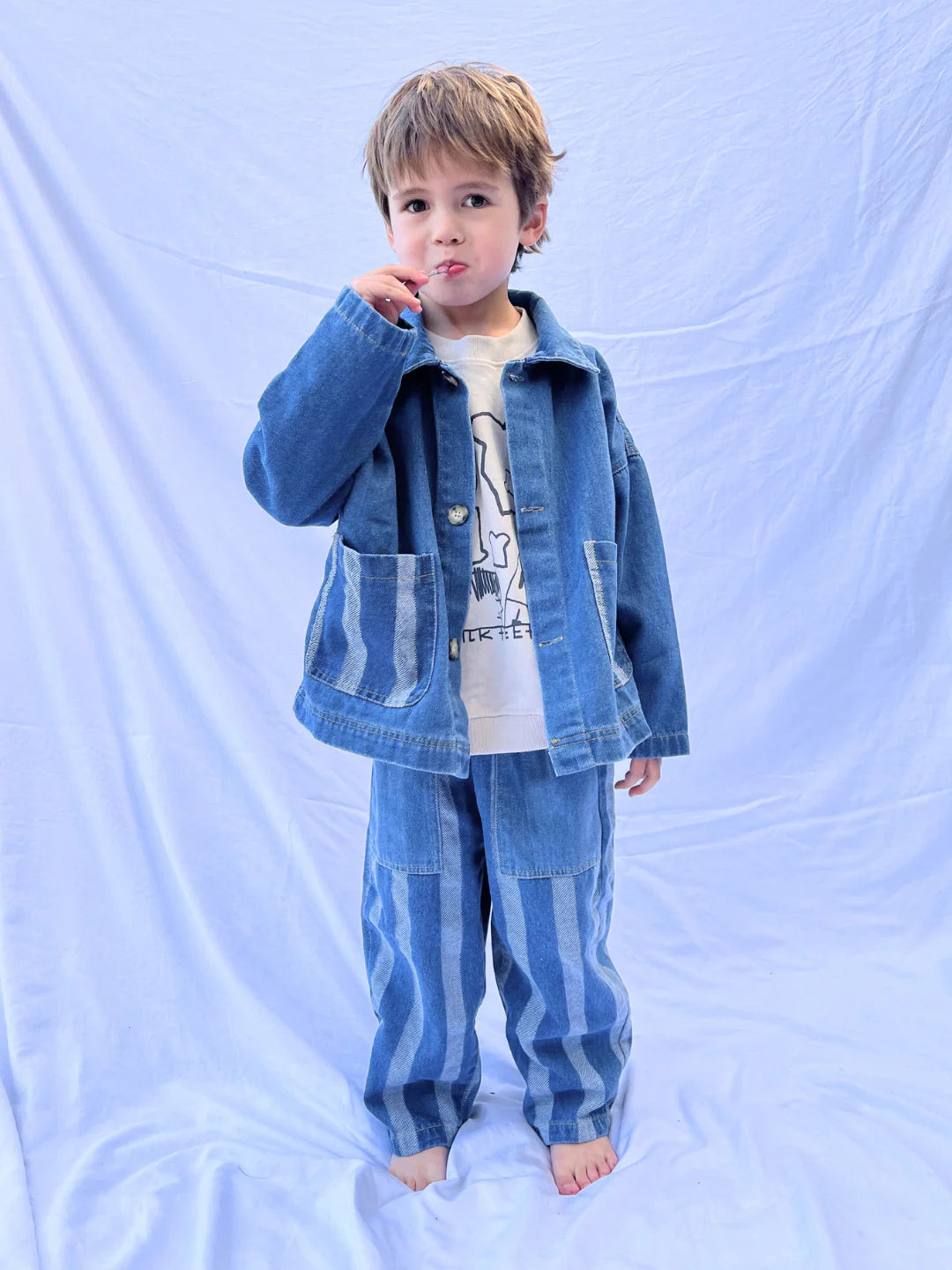 Stripe Pocket Chore Coat