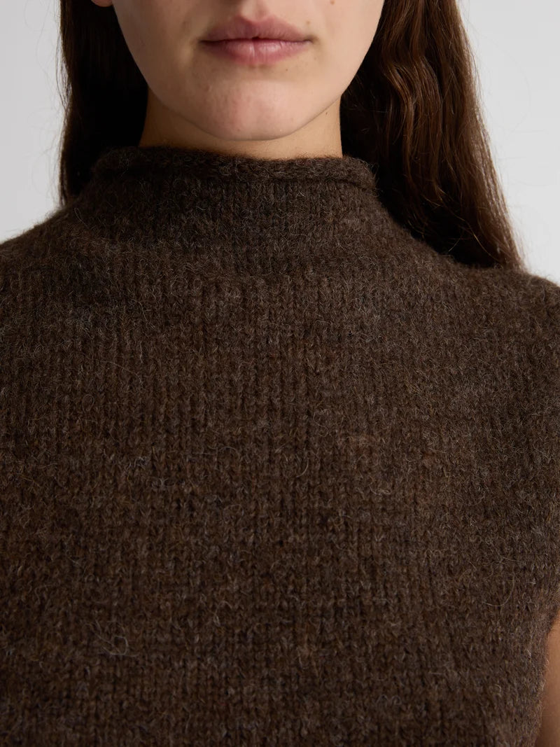 Roll Vest Alpaca - Mud