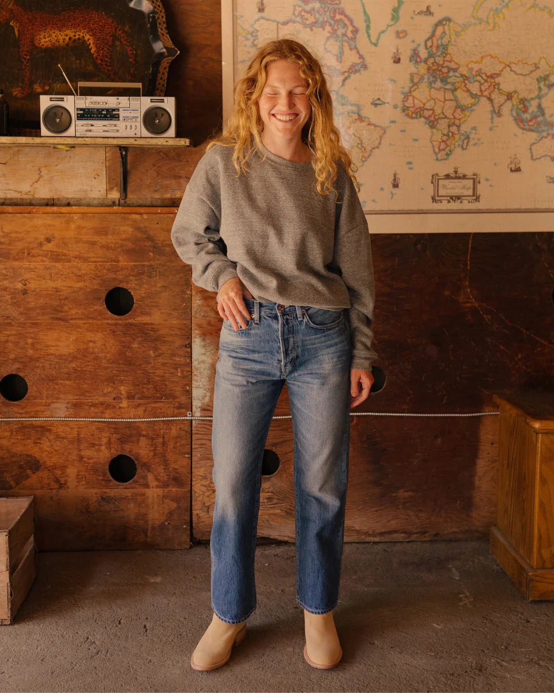 The Boxy Sweatshirt - P.E. Grey