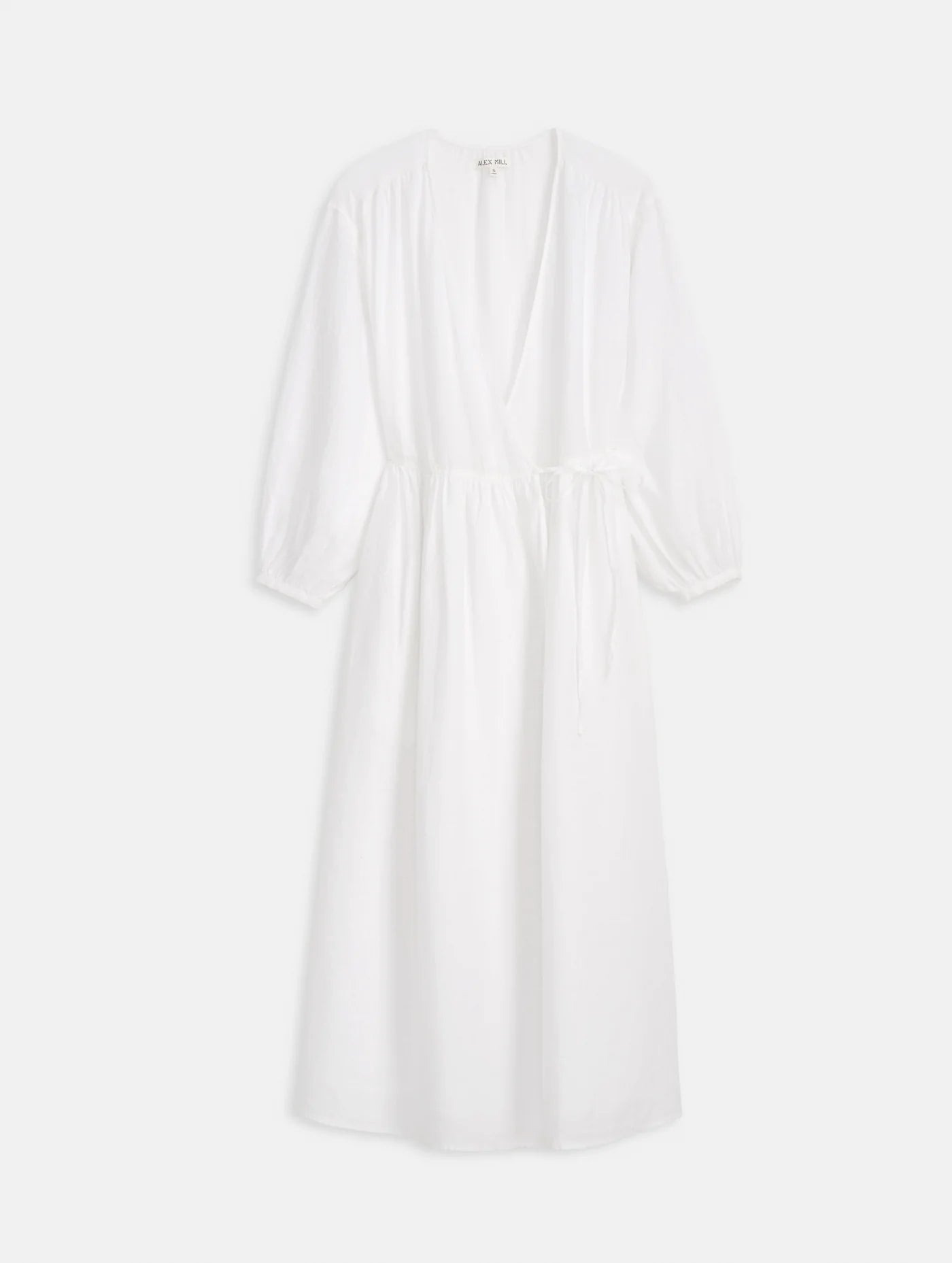 Lauren Wrap Dress In Linen - White