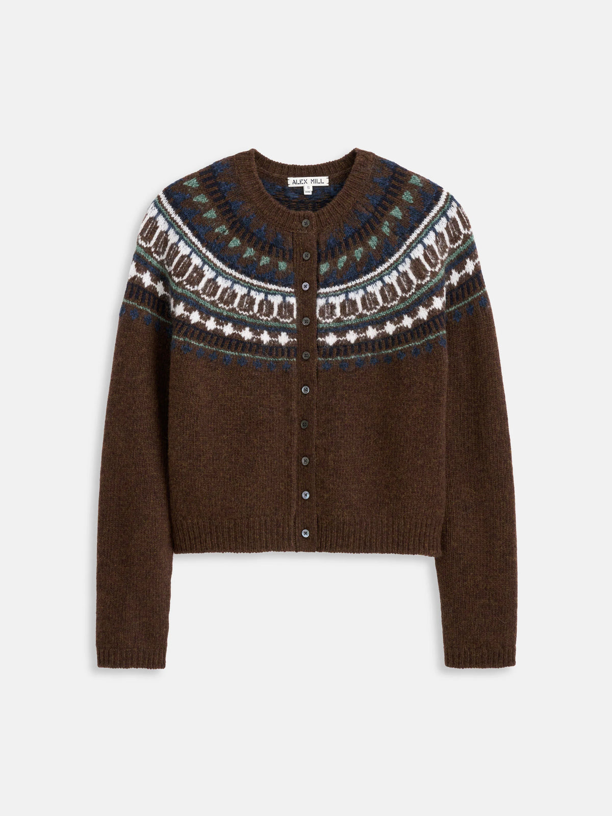 Charlotte Fairisle Sweater in Wool - Chestnut