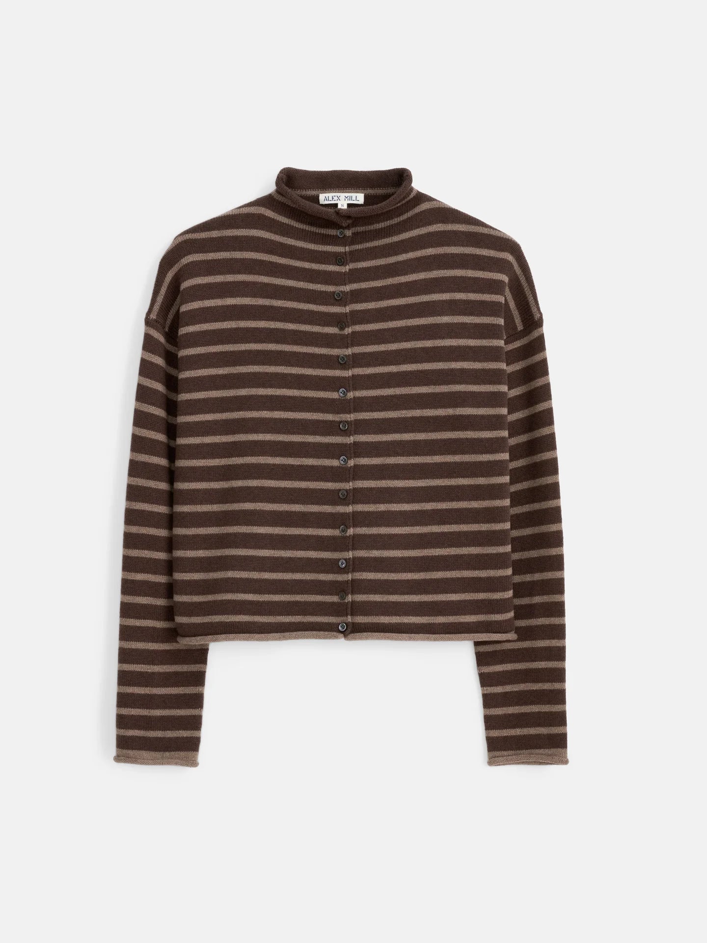 Taylor Cardigan in Cotton Cashmere - Chocolate/Truffle.