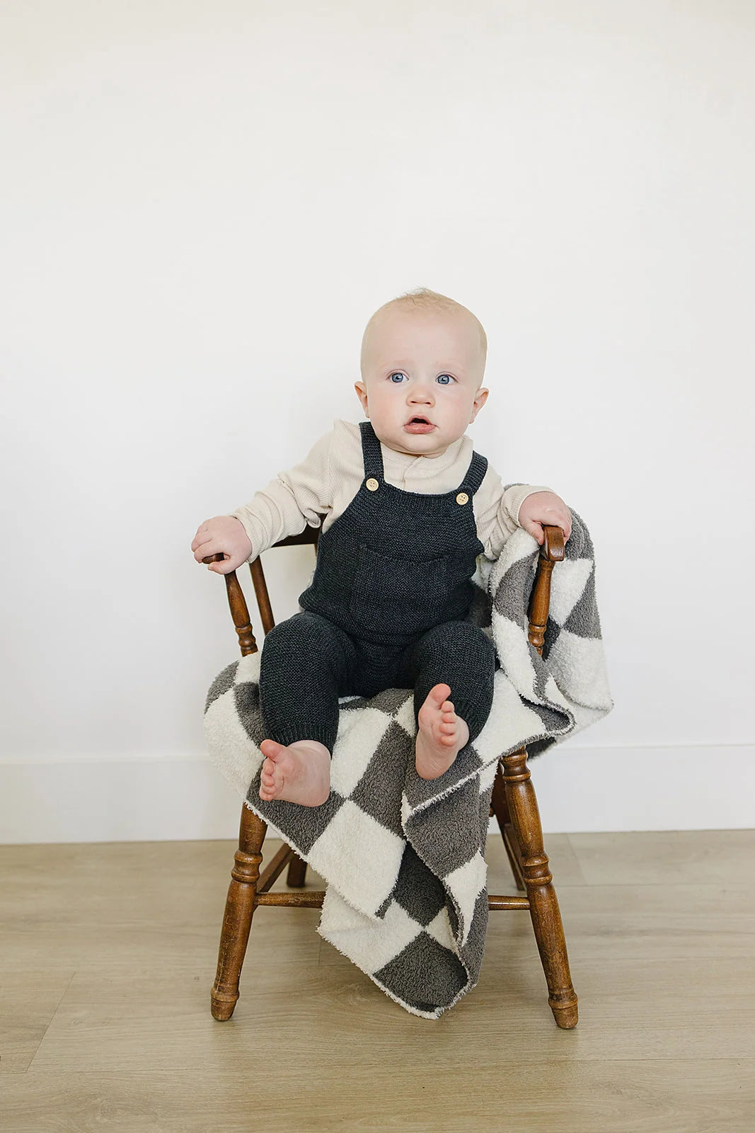 Charcoal Knit Pocket Overalls
