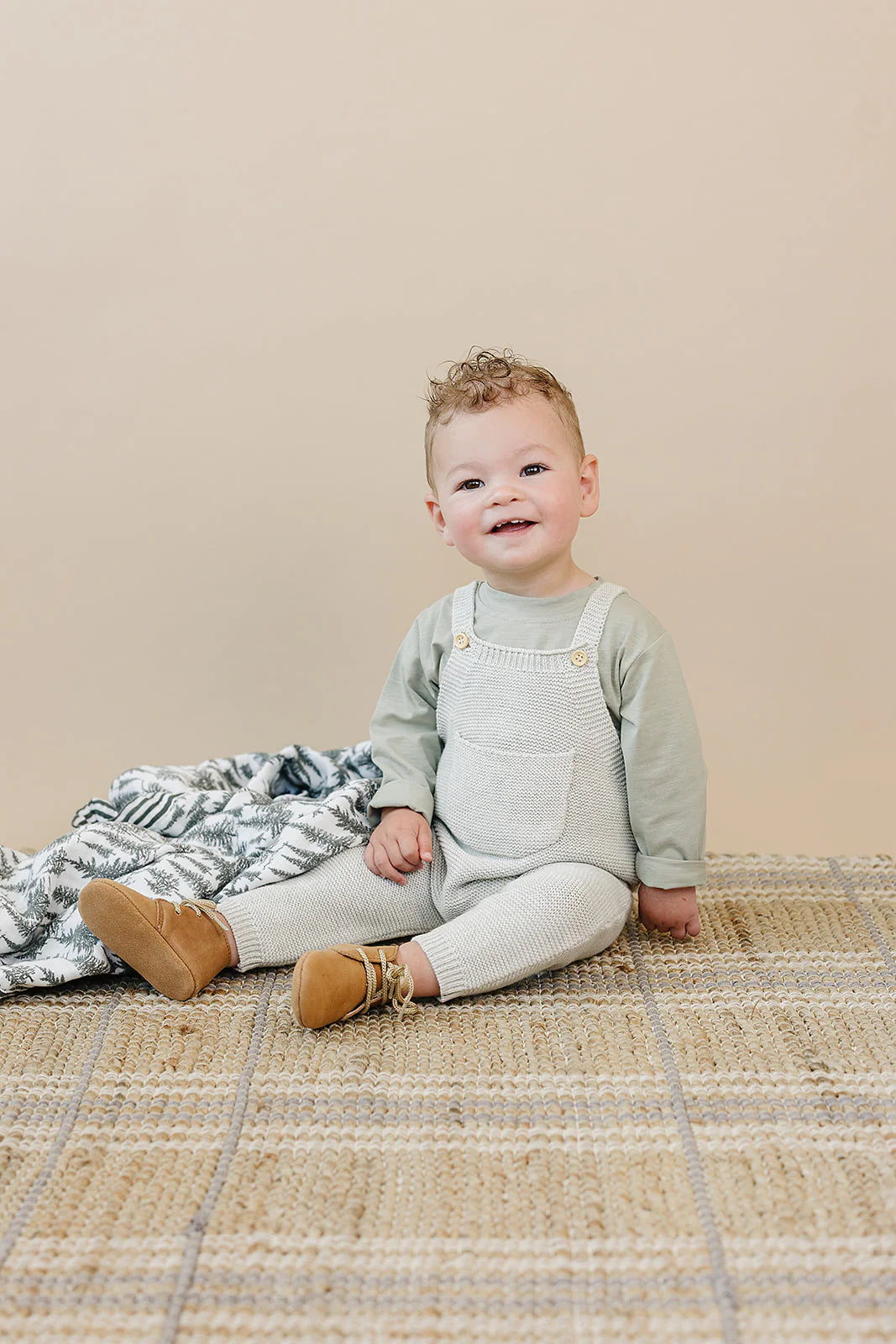 Knit Overalls - Grey