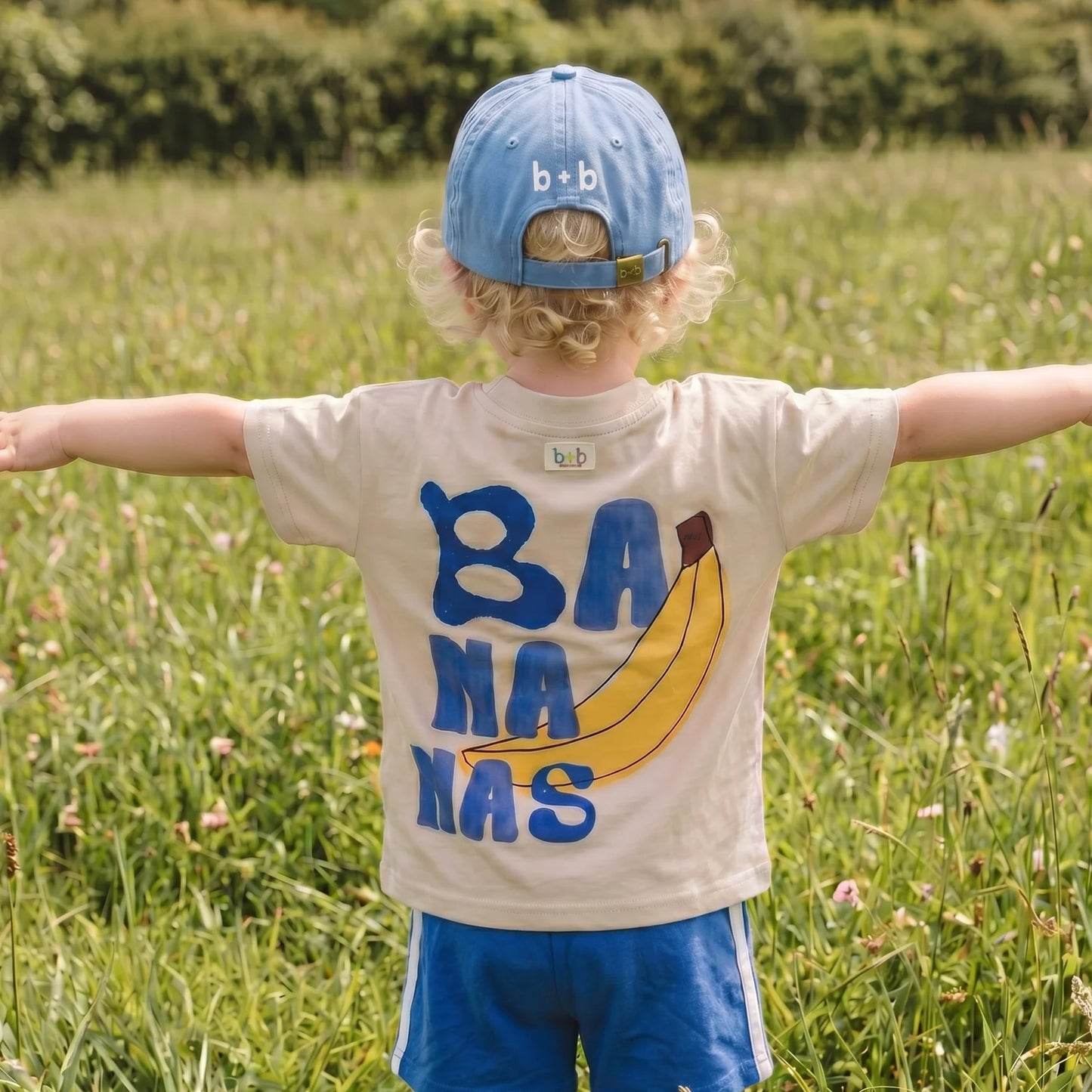 Organic Cotton Tee - Blue Bananas