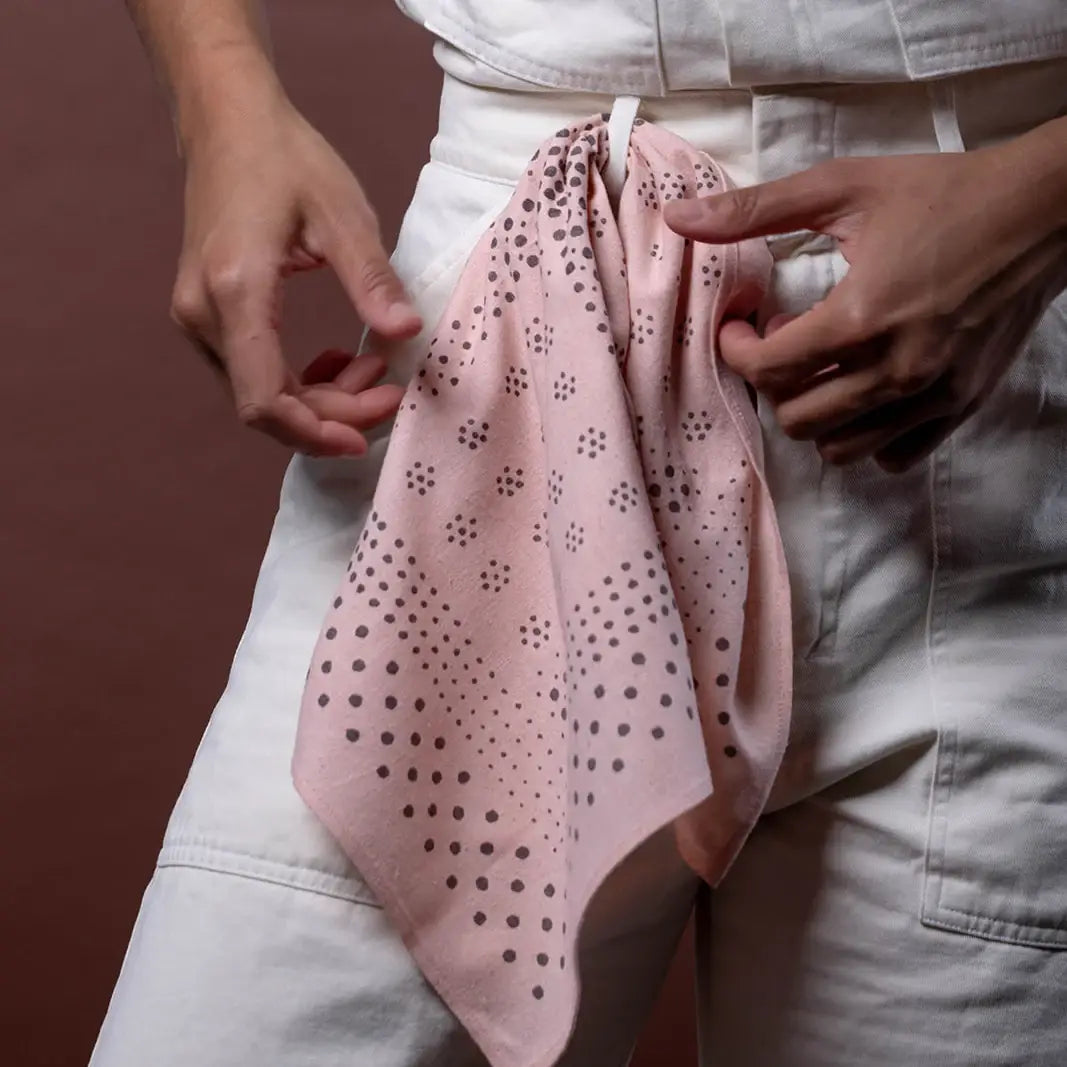Natural Dye Silk Bandana in Ash Pink