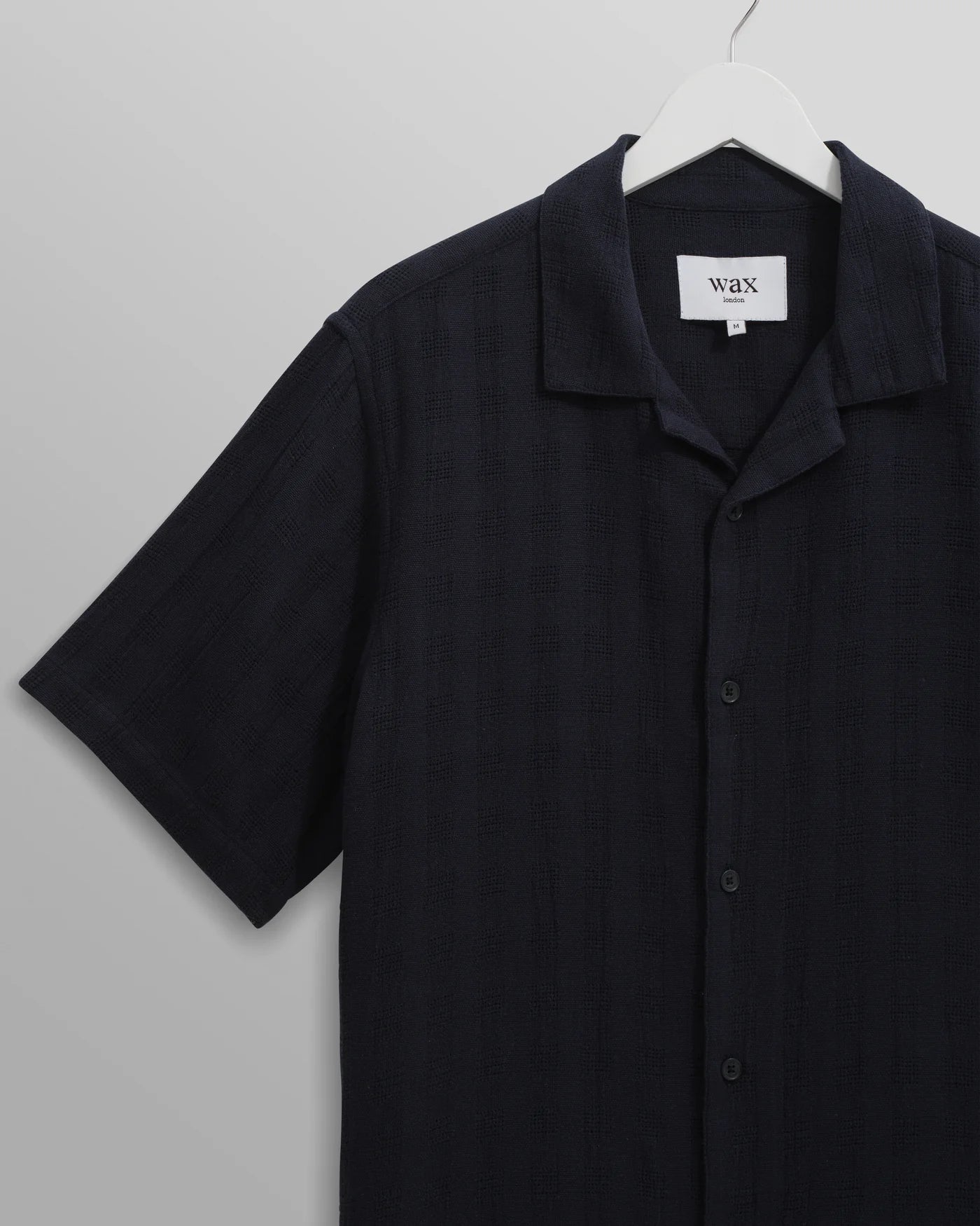 Didcot Open Weave Grid Short Sleeve Shirt - Navy