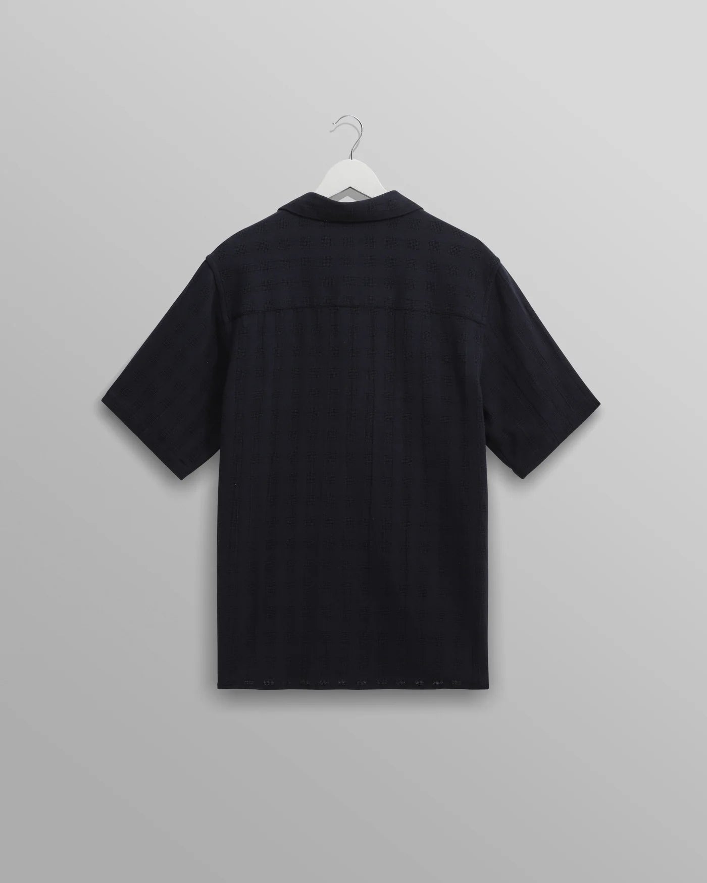 Didcot Open Weave Grid Short Sleeve Shirt - Navy