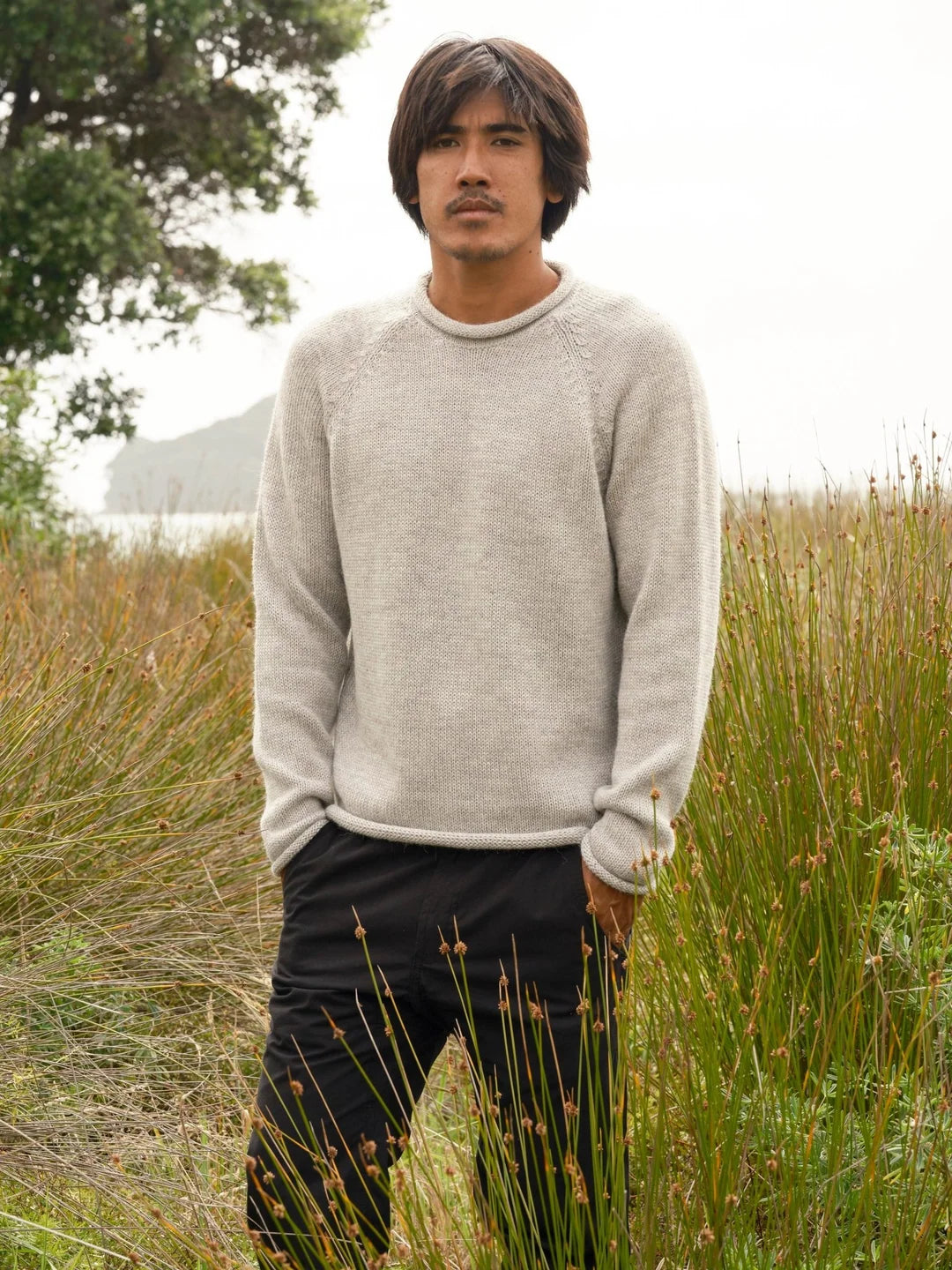 Fishermen Sweater - Pearl Grey