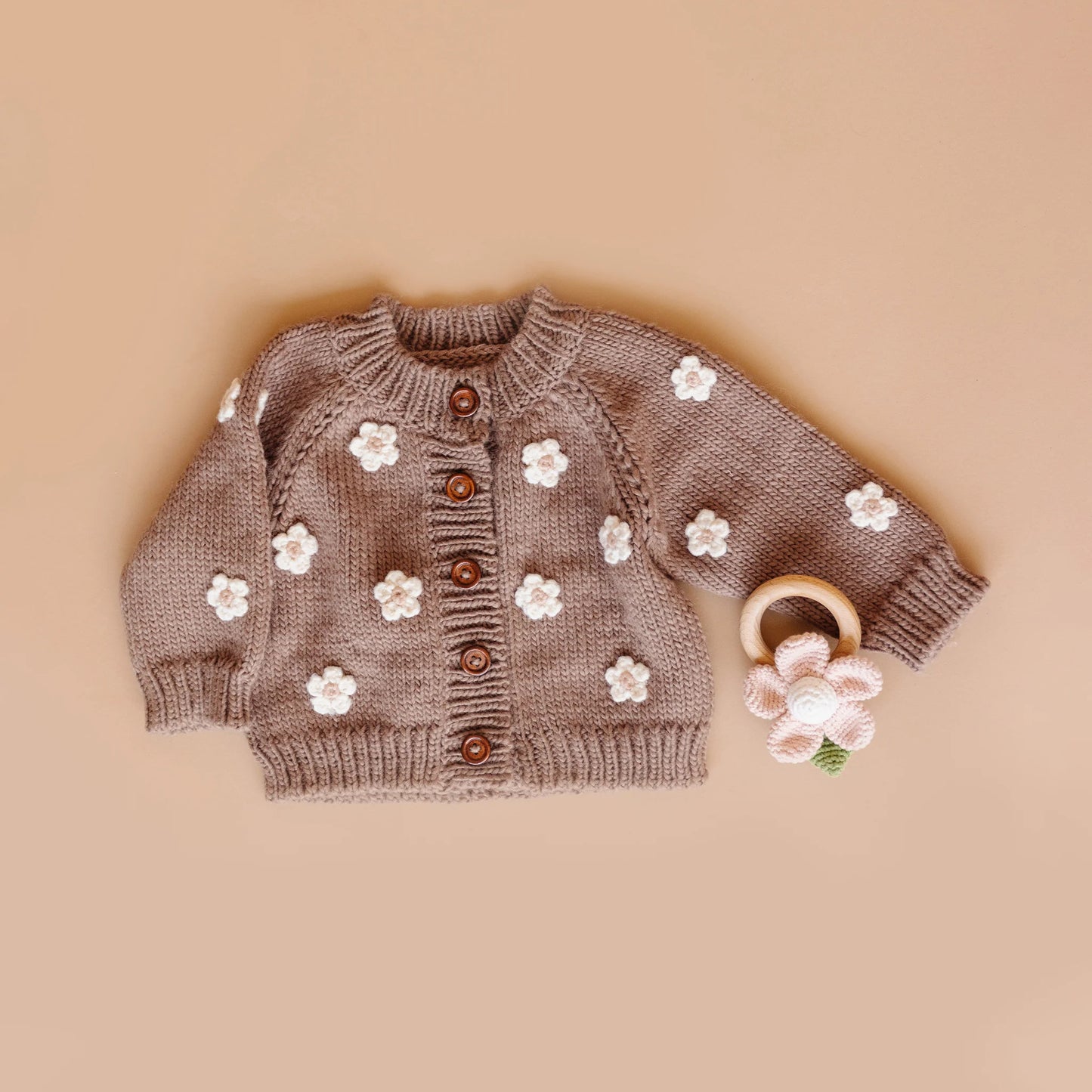 Flower Cardigan - Tan