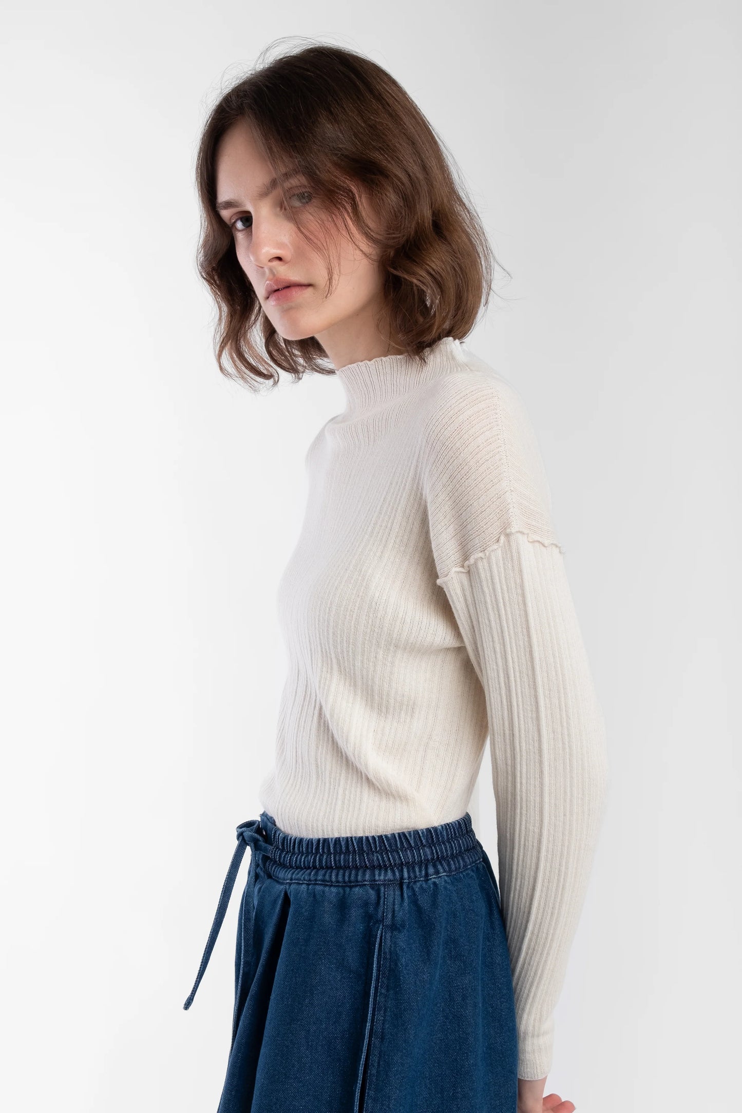 Isla Rib Top - Cream