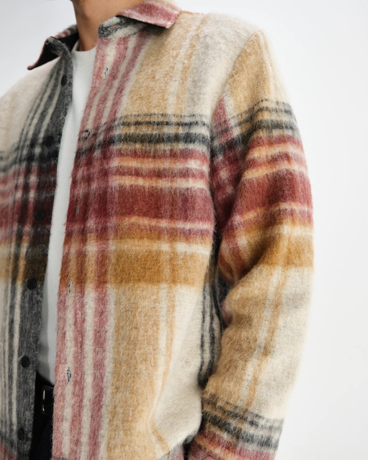 Nolan Overshirt Wool Blend Check - Natural/Muliticolor