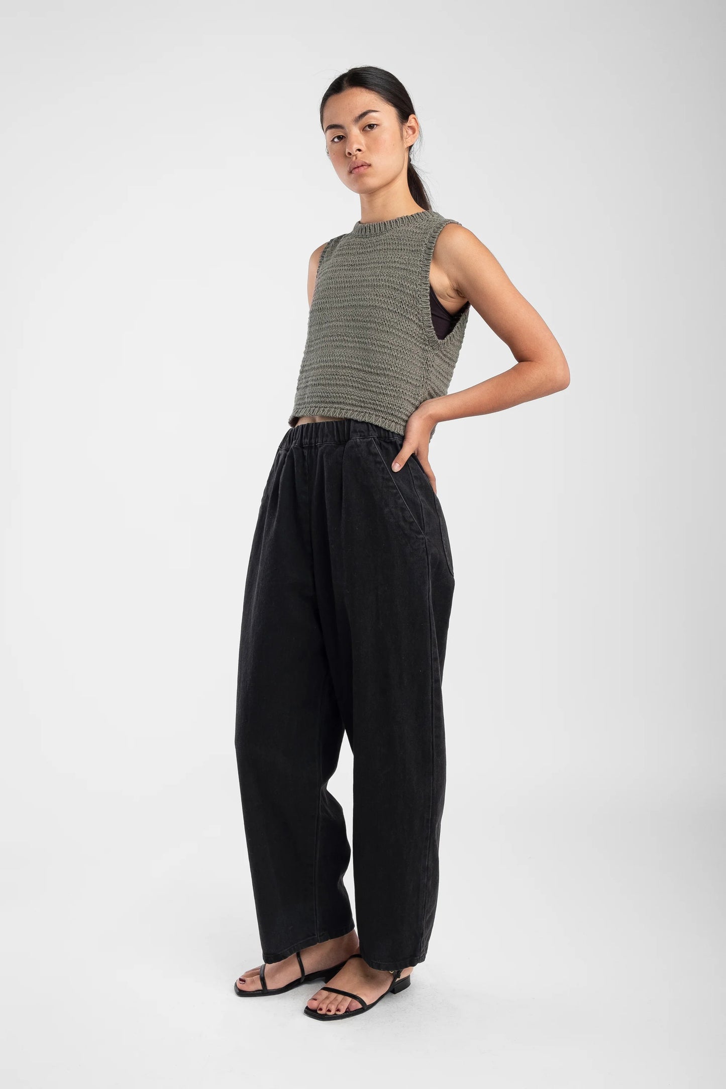 Fog Green Ribbon Tank