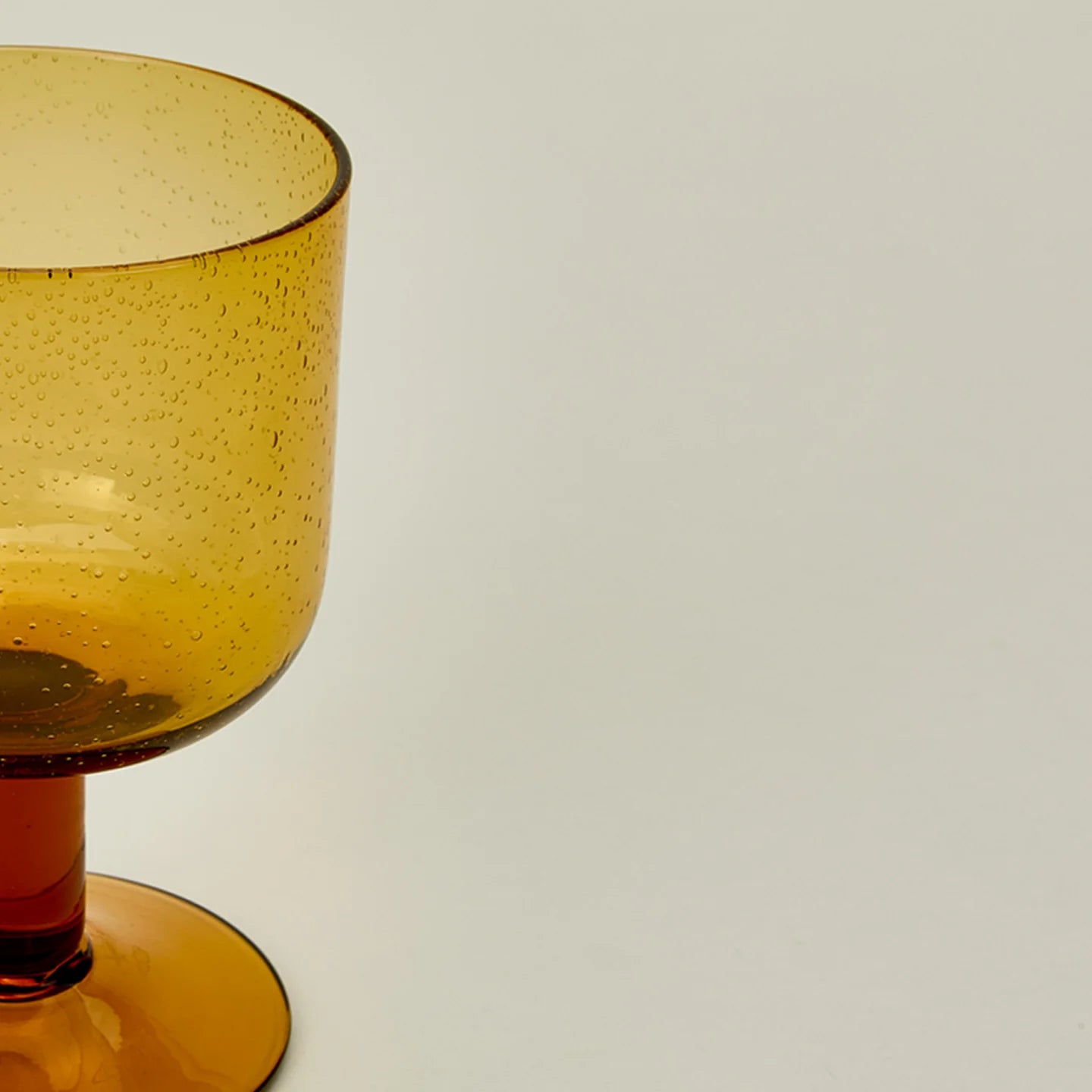 Simple Seeded Glassware - Stemmed - Set of 4 - Amber.