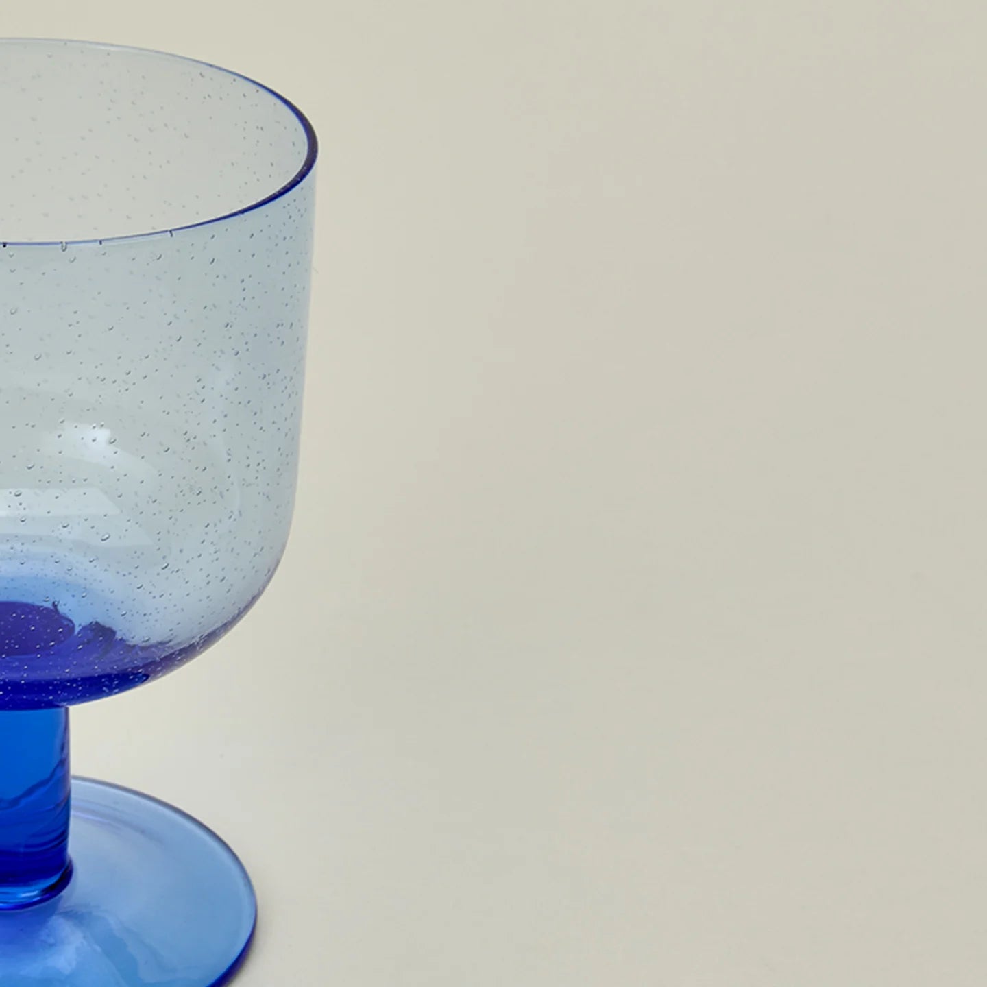 Simple Seeded Glassware - Stemmed - Set of 4 - Blue