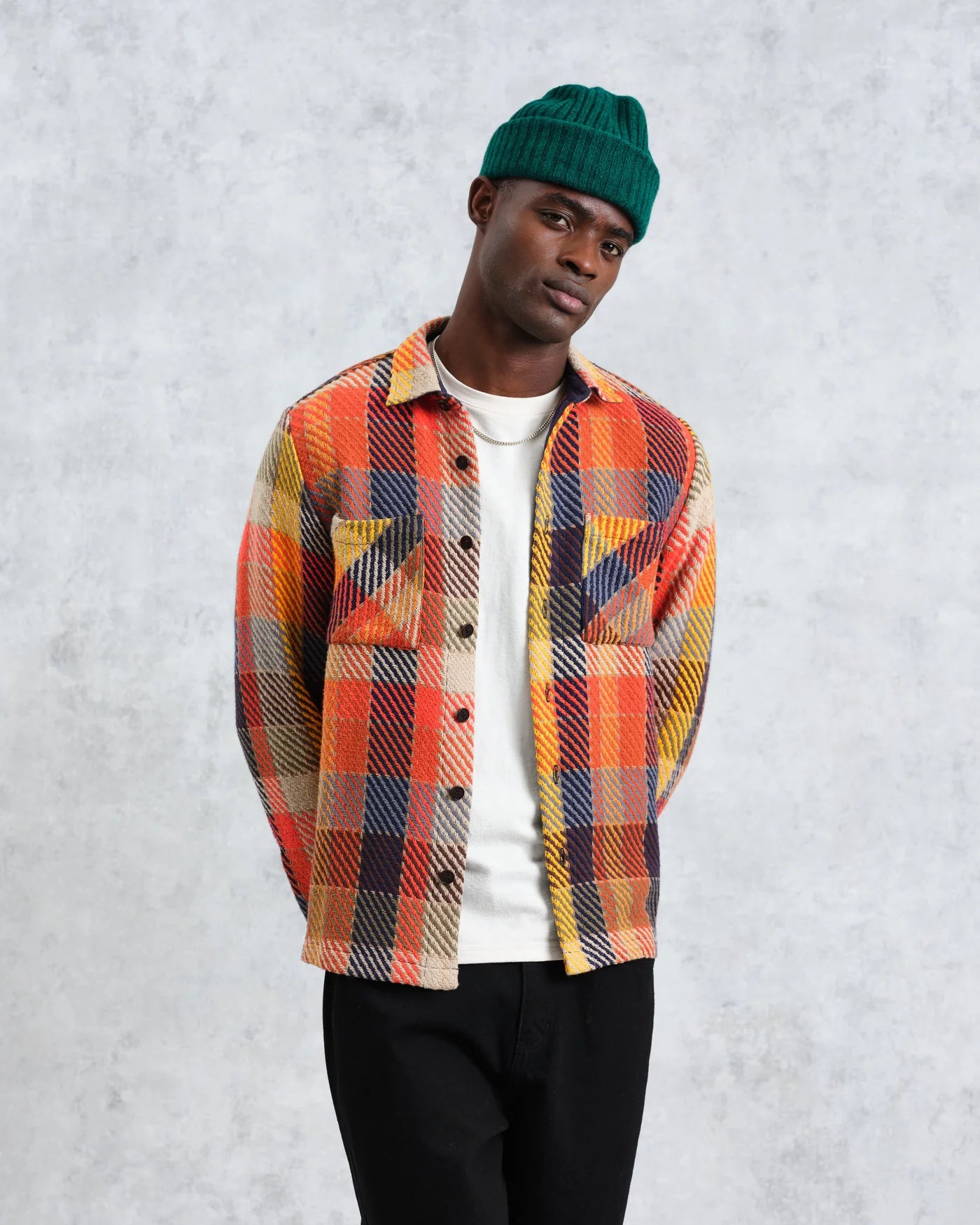 Whiting Overshirt - Pine Check Orange Multi