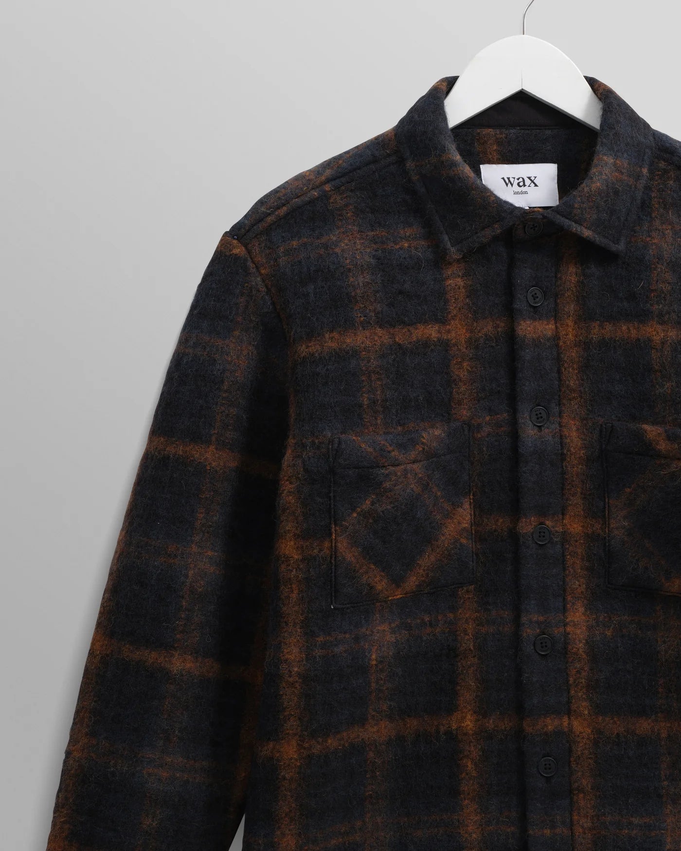 Whiting Overshirt Drawn Check - Teal/Orange.